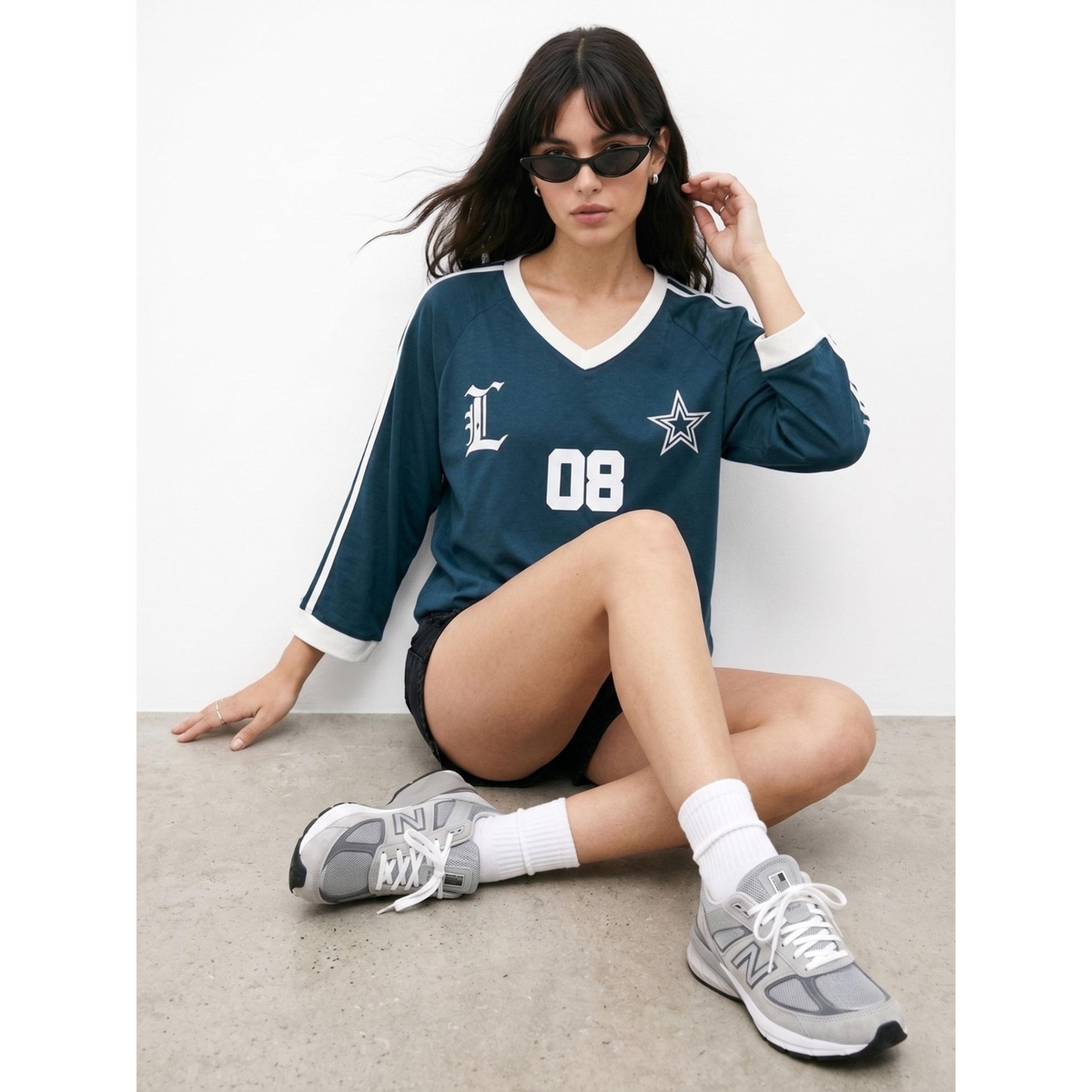 ?????? ??????? ?????? 3/4 ????? ?????? ???? ???? ????????-women-clothing-tshirts-image-3