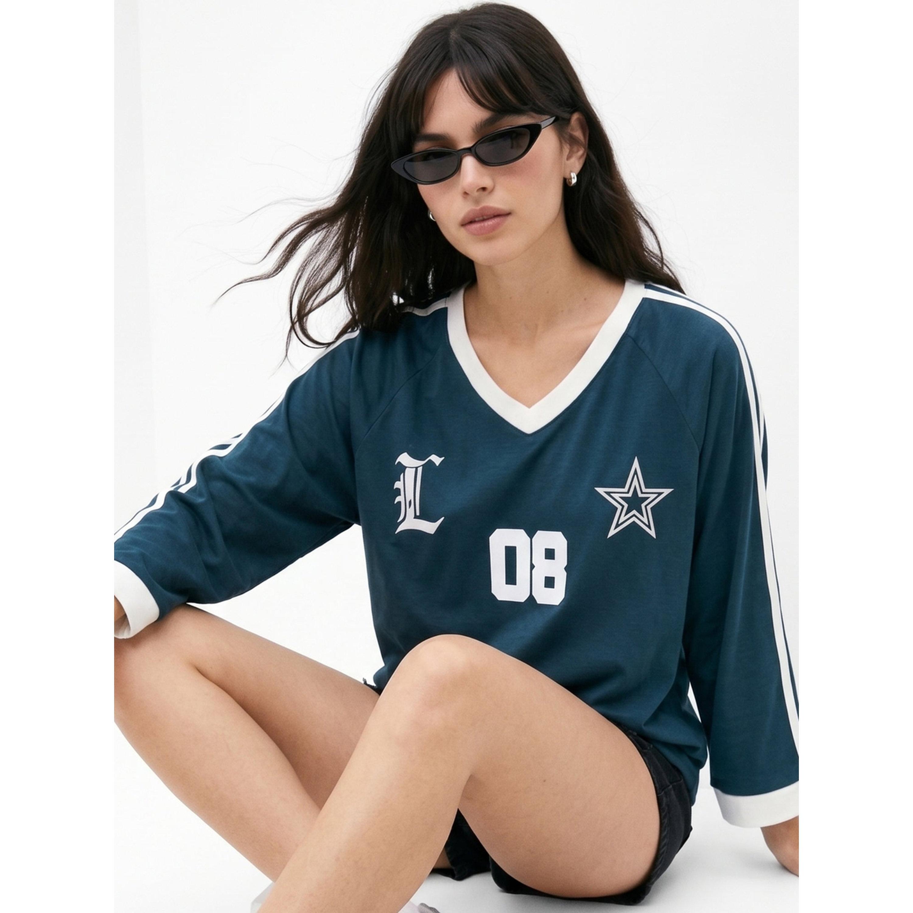 ?????? ??????? ?????? 3/4 ????? ?????? ???? ???? ????????-women-clothing-tshirts-image-4