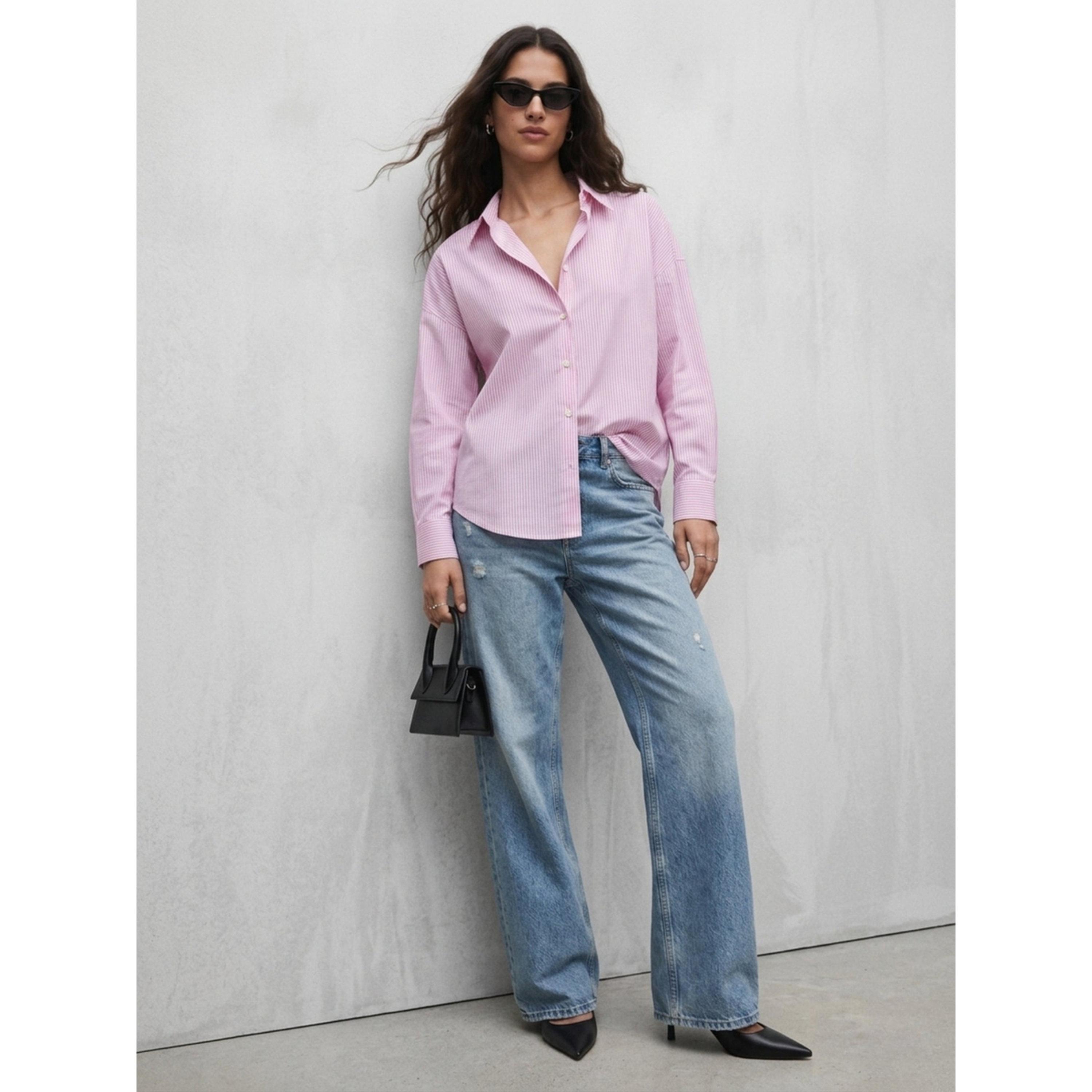 Outzidr X Styli Pink Striped Long Sleeve Shirt-women-clothing-shirtsandblouses-shirts-image-2