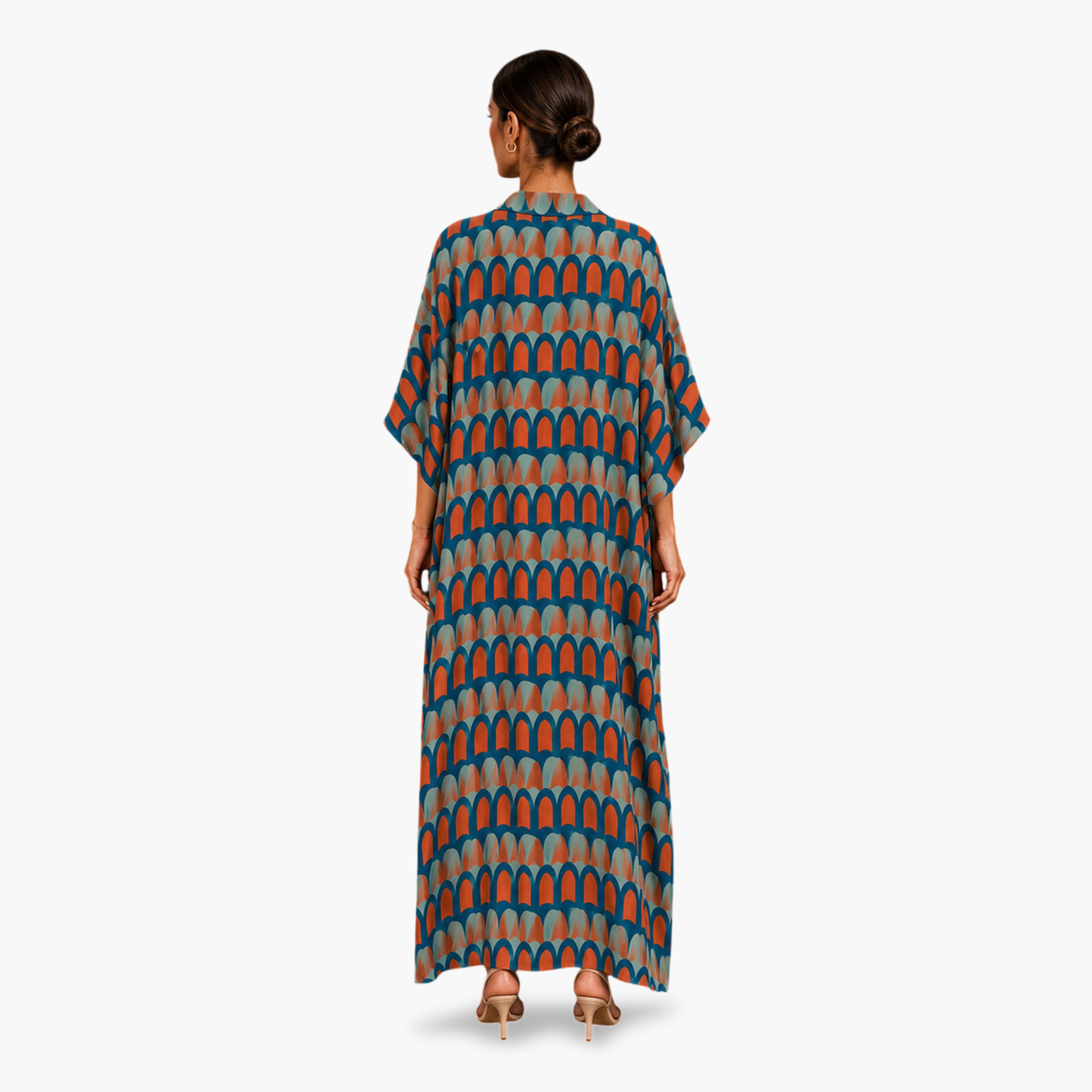 Take Two Multi-Color All Over Print Kaftan-women-arabicclothing-kaftan-image-5