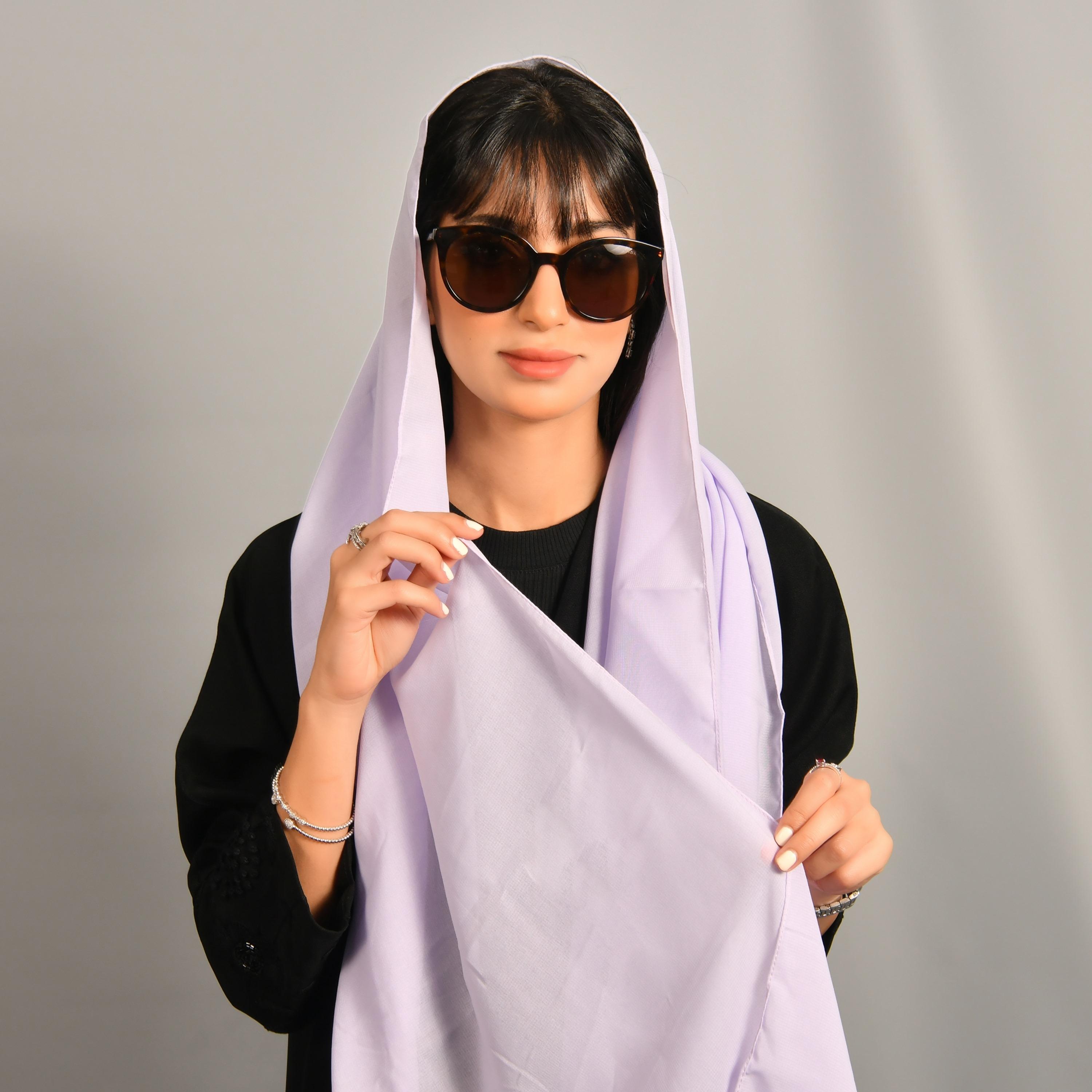 Hawraa Purple Plain Tradition Hijab-women-arabicclothing-headscarf-hijab-image-1