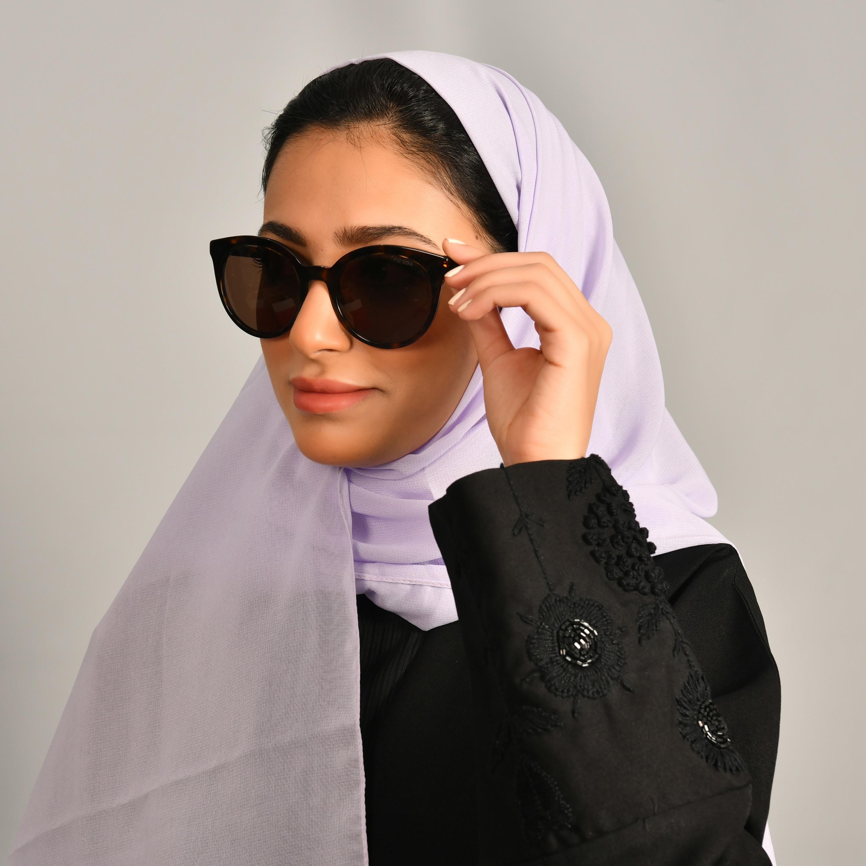 Hawraa Purple Plain Tradition Hijab-women-arabicclothing-headscarf-hijab-image-2