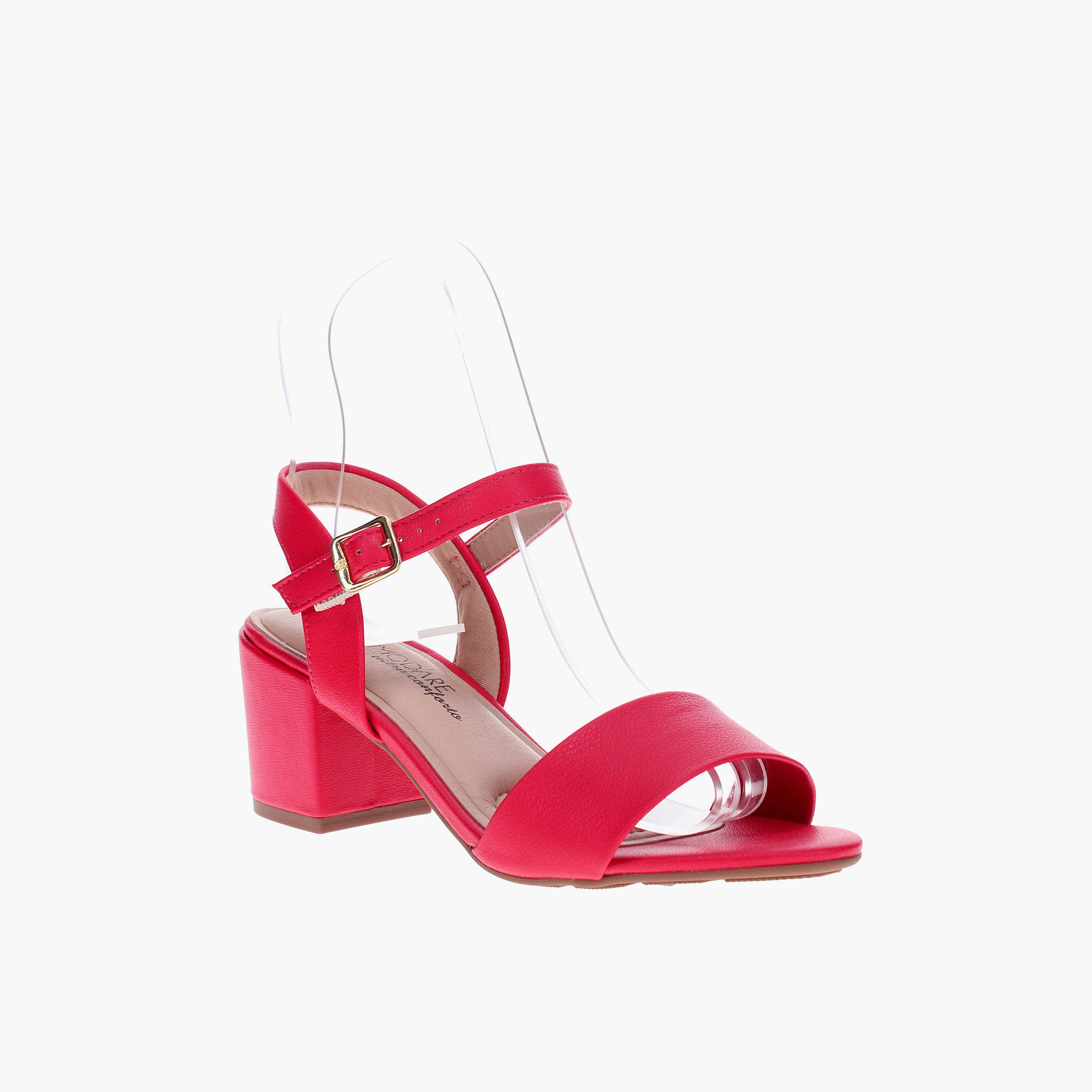مودير - حذاء نسائي كعب عريض وحزام بمشبك | 7109-469-21736-86347-women-shoes-sandals-heeled-image-1