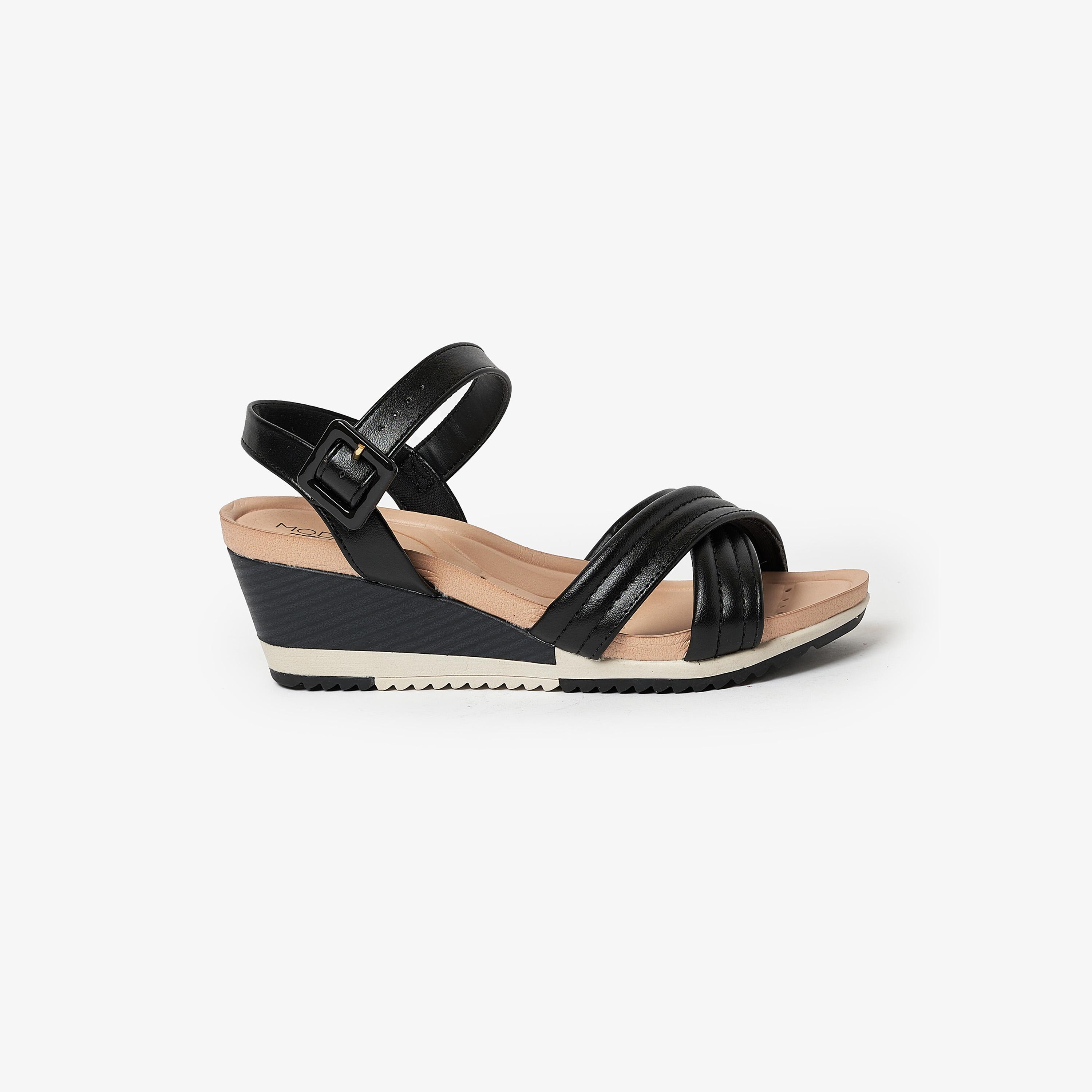 Modare by Geoomnii Women's Wedge Sandals with Sling Back | 7123-124-5536       -women-shoes-heels-image-2