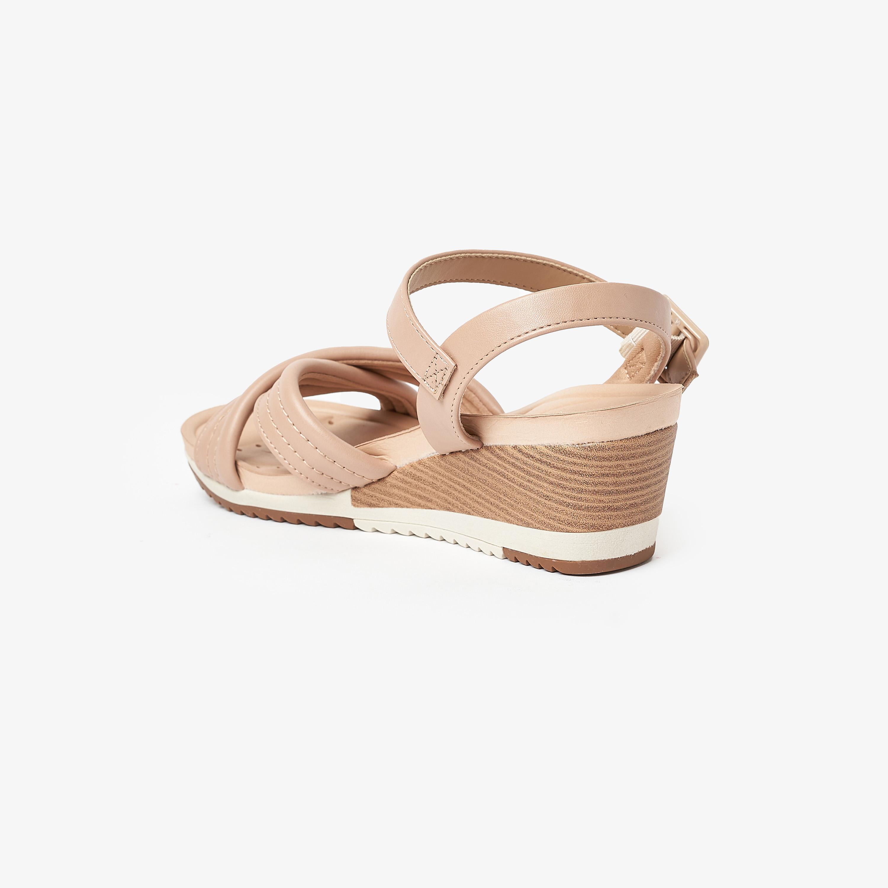 صندل ويدج نسائي من موداري بكعب عريض وحزام خلفي | 7123-124-5536-women-shoes-heels-image-3