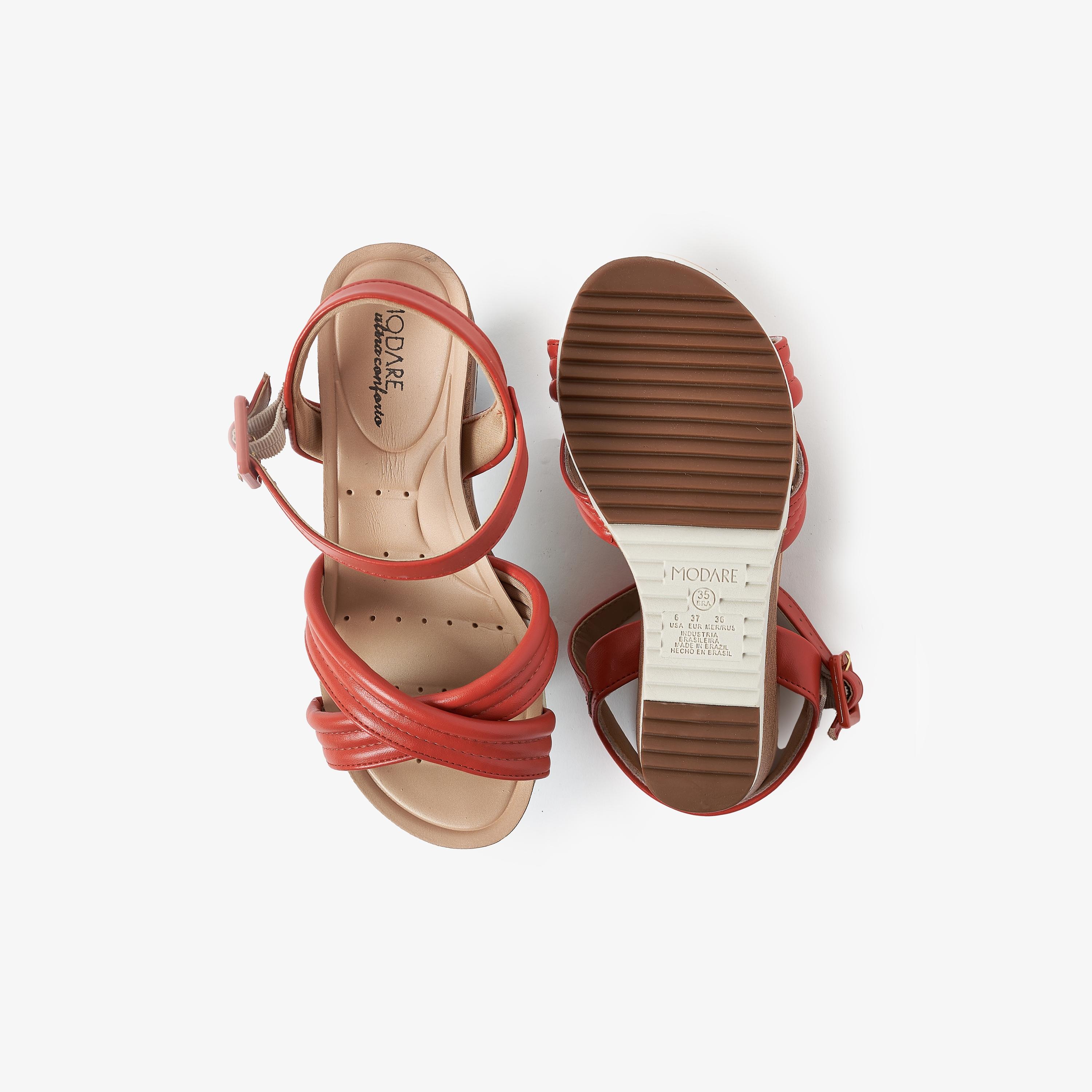 صندل ويدج نسائي من موداري بكعب عريض وحزام خلفي | 7123-124-5536-women-shoes-heels-image-4