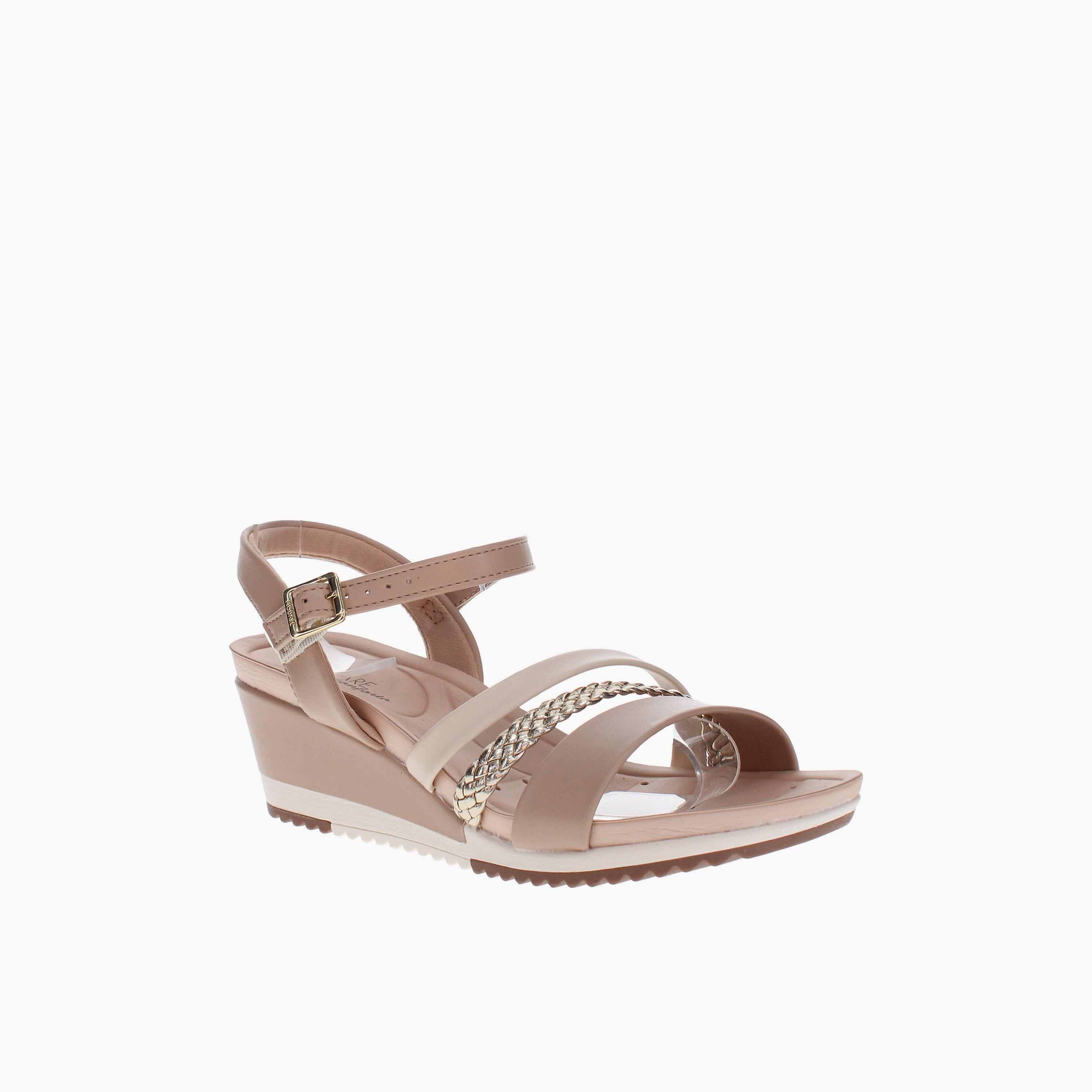 Modare by Geoomnii Women's Buckle Strap Wedges | 7123-147-26262-95496         -women-shoes-sandals-heeled-image-1