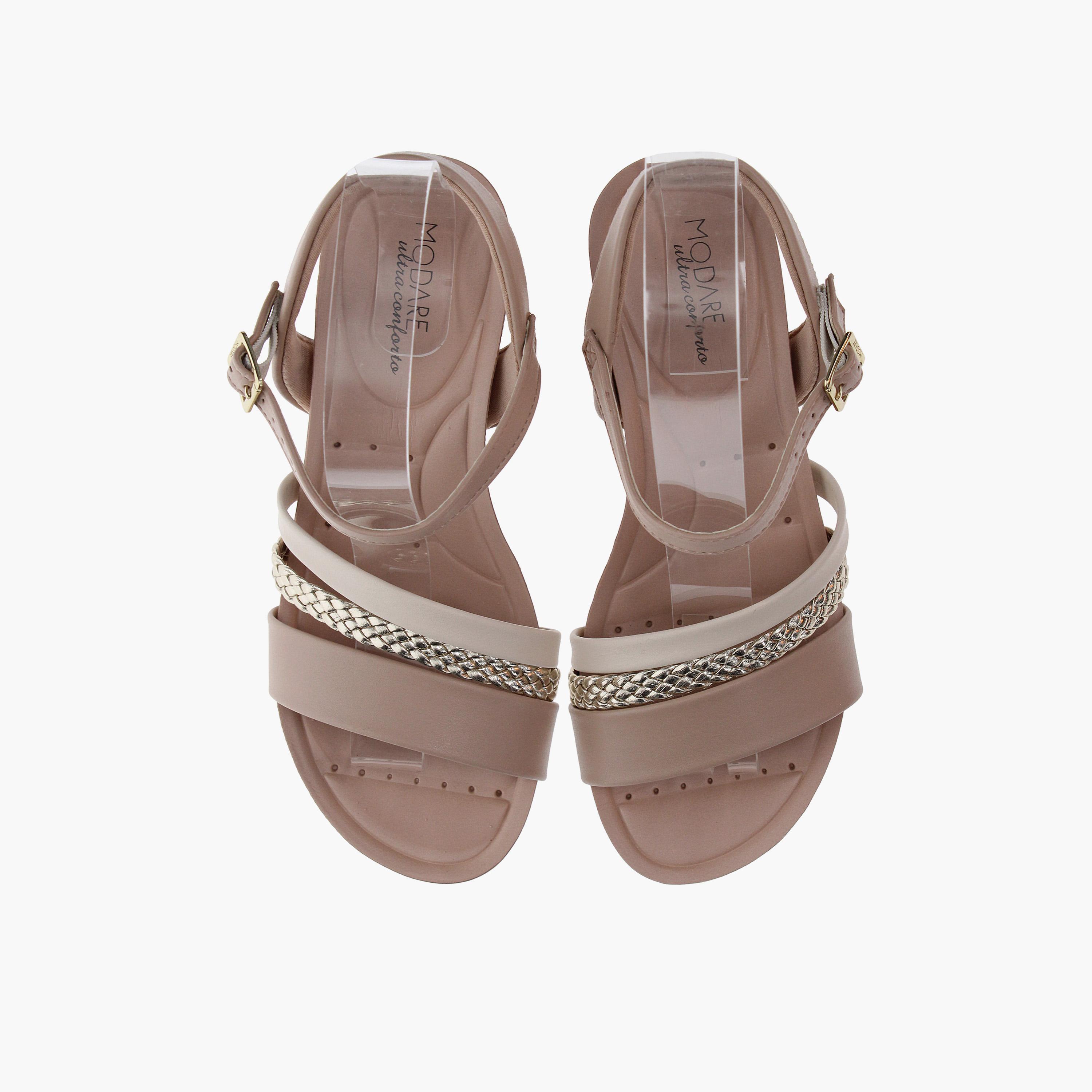 Modare by Geoomnii Women's Buckle Strap Wedges | 7123-147-26262-95496         -women-shoes-sandals-heeled-image-2