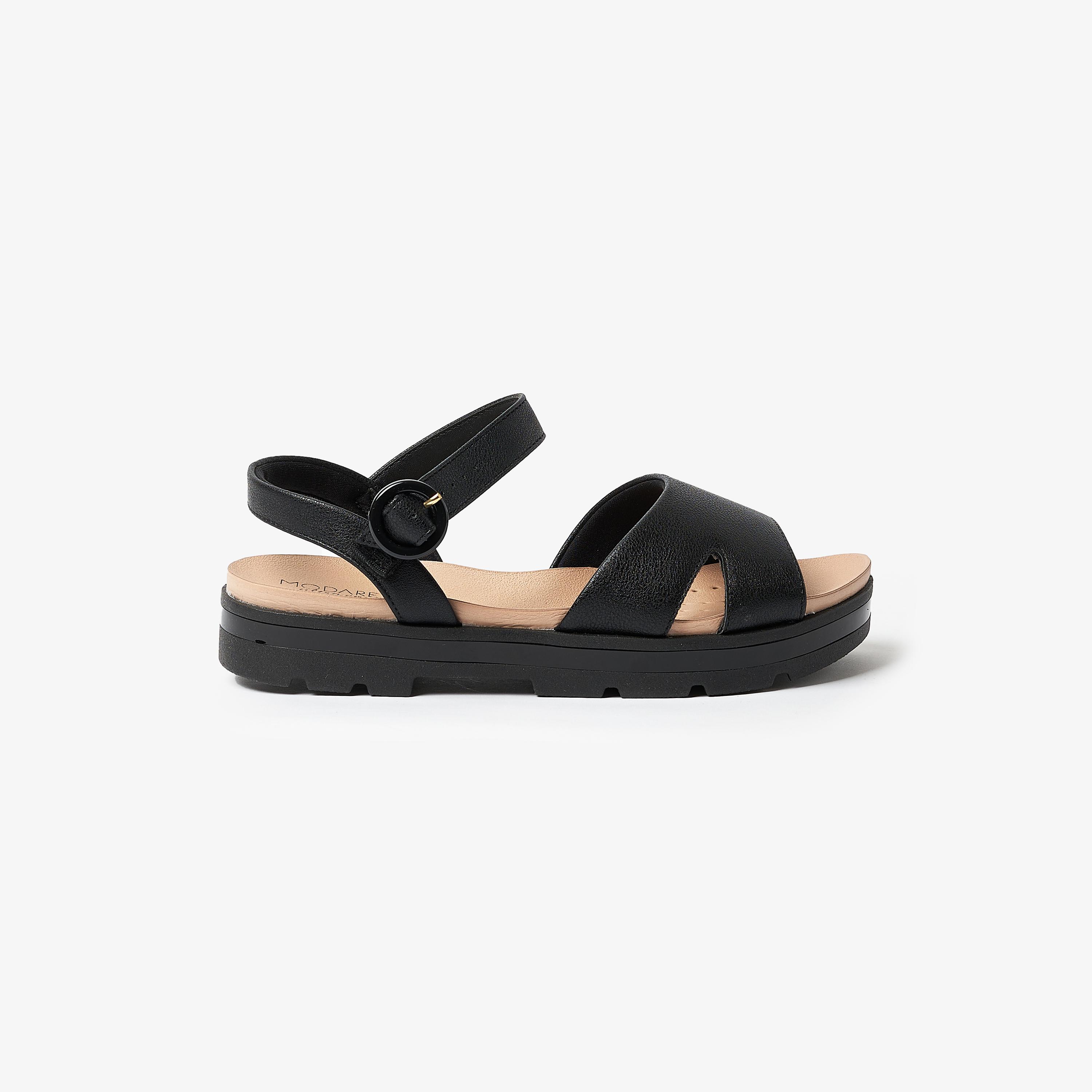 صندل بمقدمة مفتوحة نسائية مع حزام خلفي من موداري | 7132-134-21736-women-shoes-sandals-flats-image-2