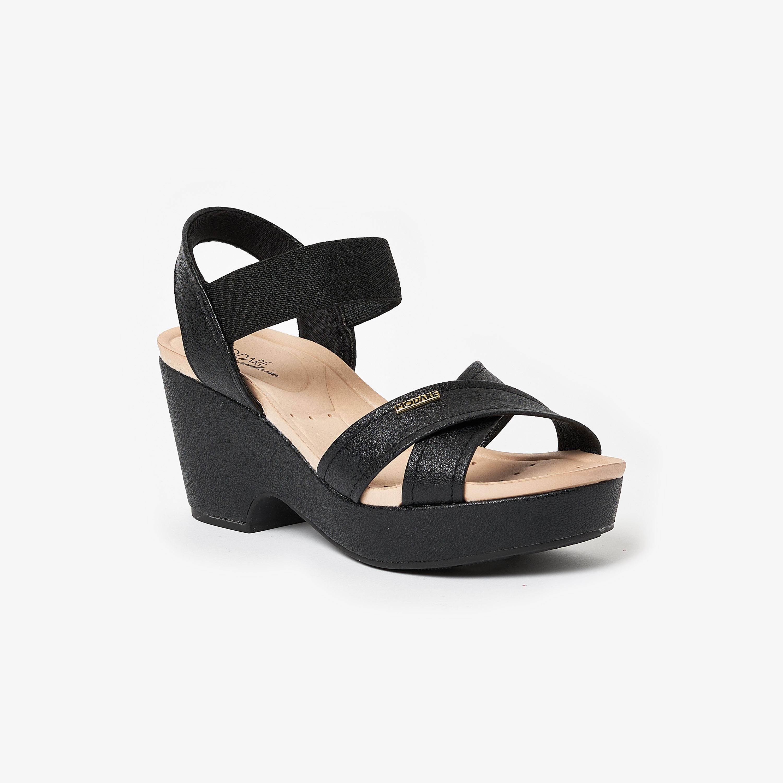 Modare by Geoomnii Women's Wedge Sandals with Sling Back | 7137-117-22454       -women-shoes-heels-image-1