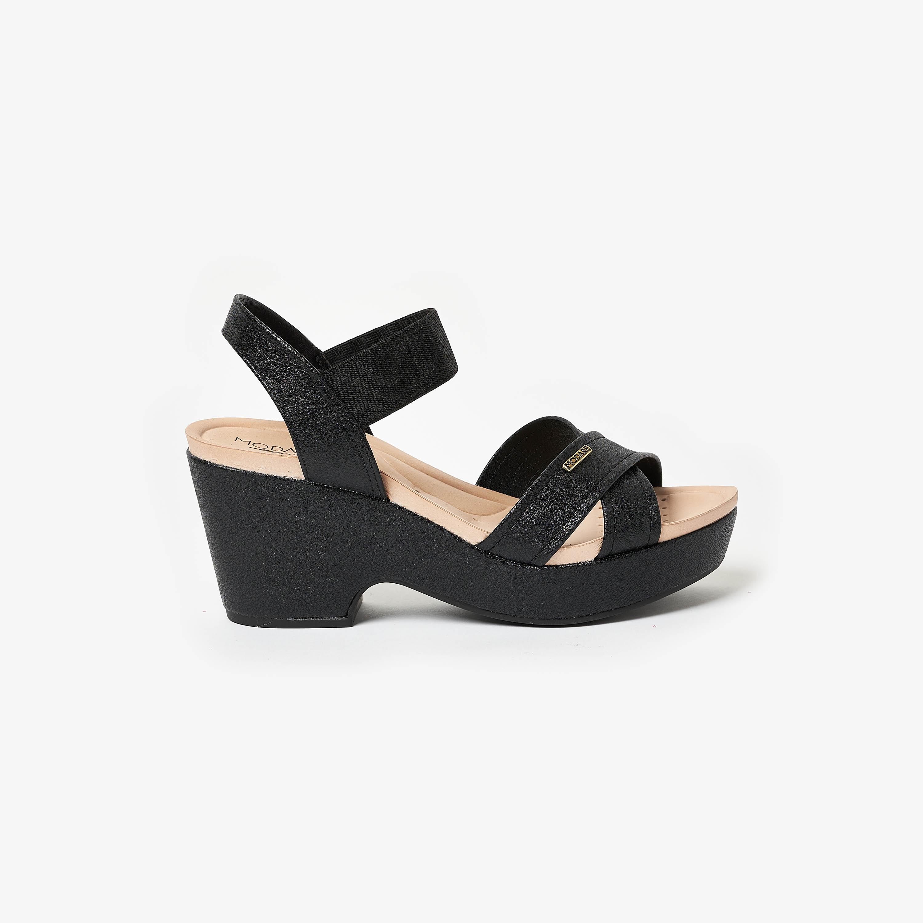 Modare by Geoomnii Women's Wedge Sandals with Sling Back | 7137-117-22454       -women-shoes-heels-image-2