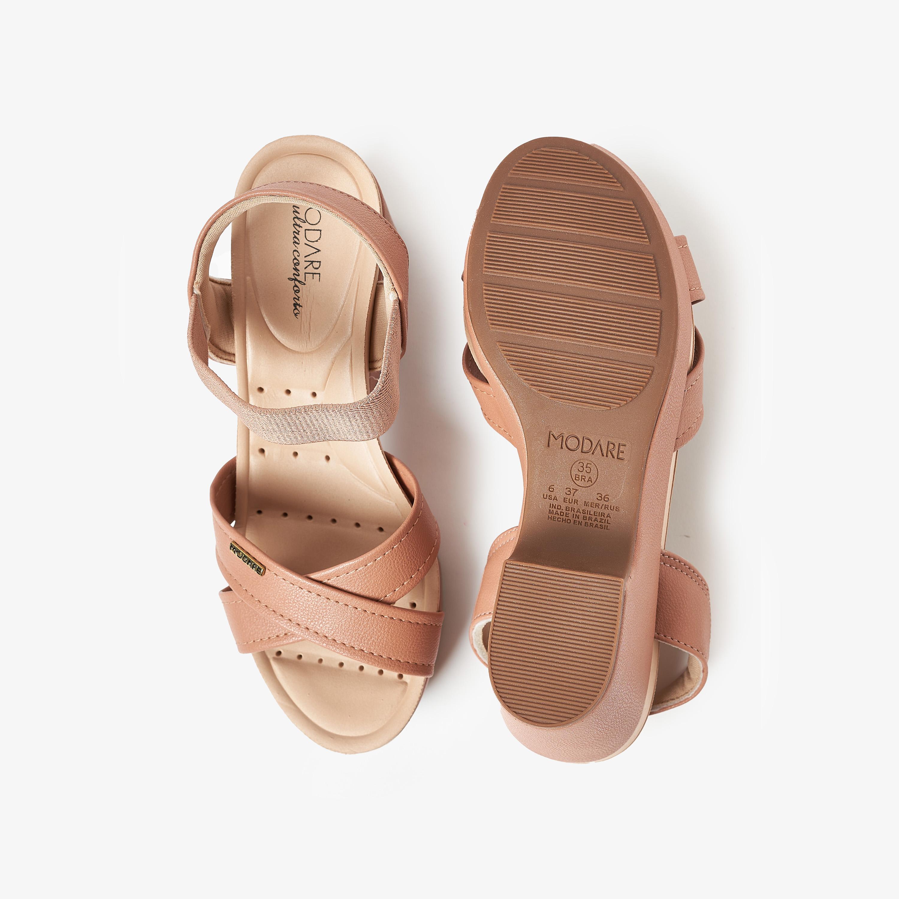 صندل ويدج نسائي من موداري بكعب عريض وحزام خلفي | 7137-117-22454-women-shoes-heels-image-4