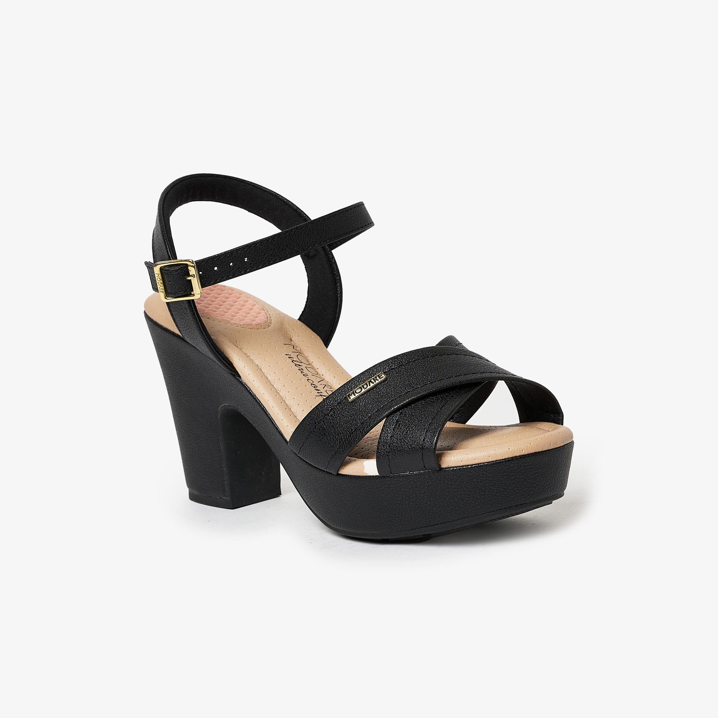 صندل حذاء نسائي بكعب عريض مع شريط خلفي من موداري | 7165-110-21736-women-shoes-heels-image-1