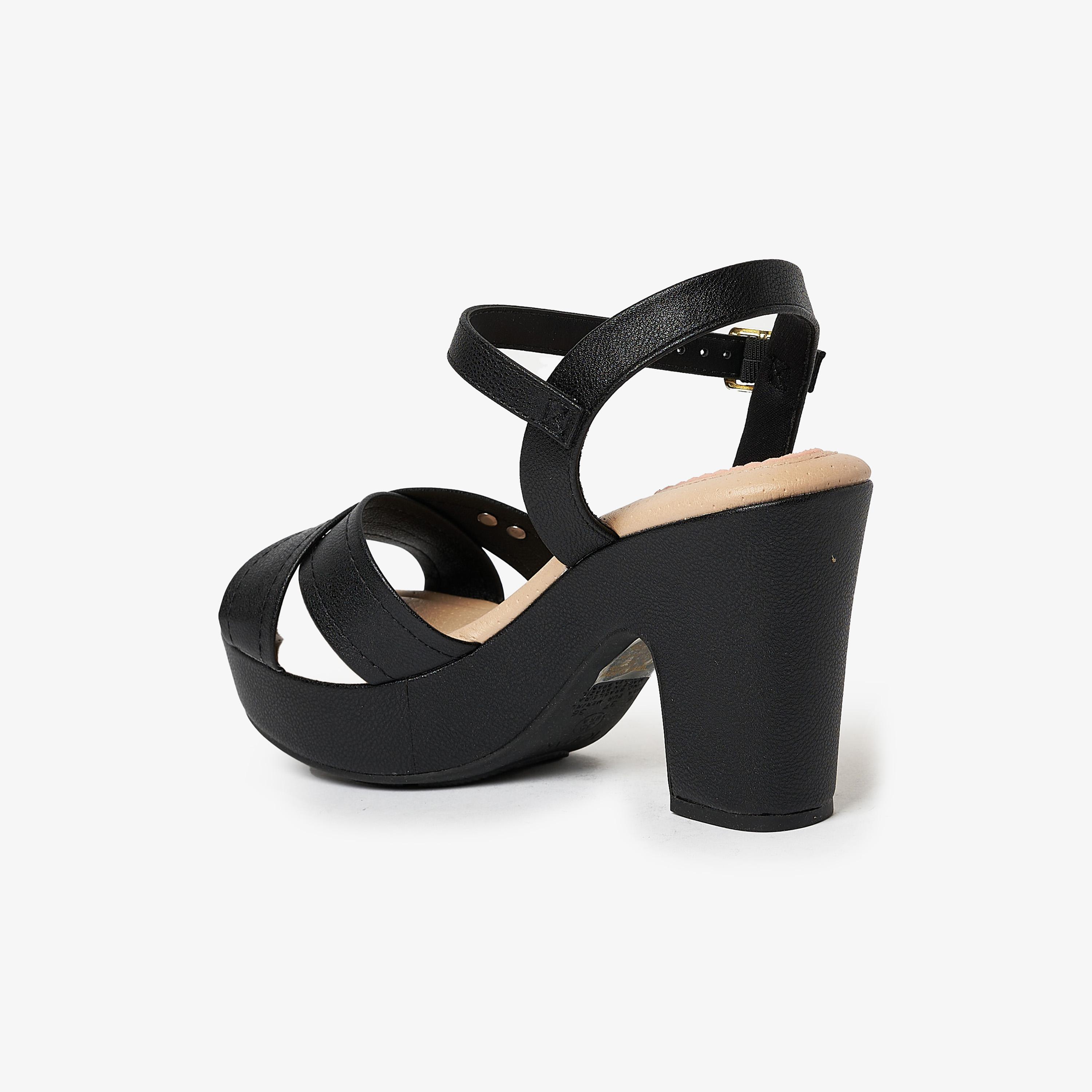 صندل حذاء نسائي بكعب عريض مع شريط خلفي من موداري | 7165-110-21736-women-shoes-heels-image-3
