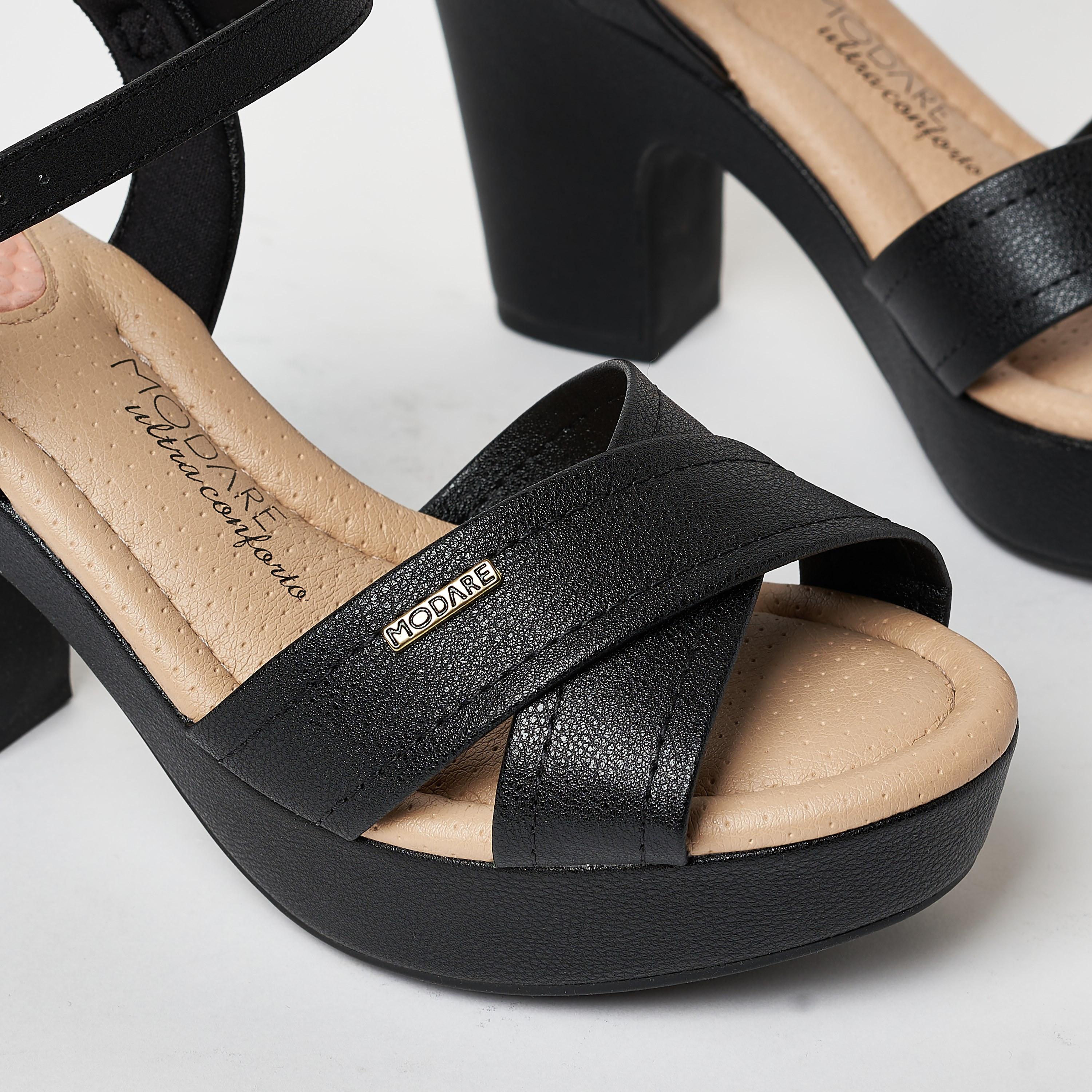 صندل حذاء نسائي بكعب عريض مع شريط خلفي من موداري | 7165-110-21736-women-shoes-heels-image-5