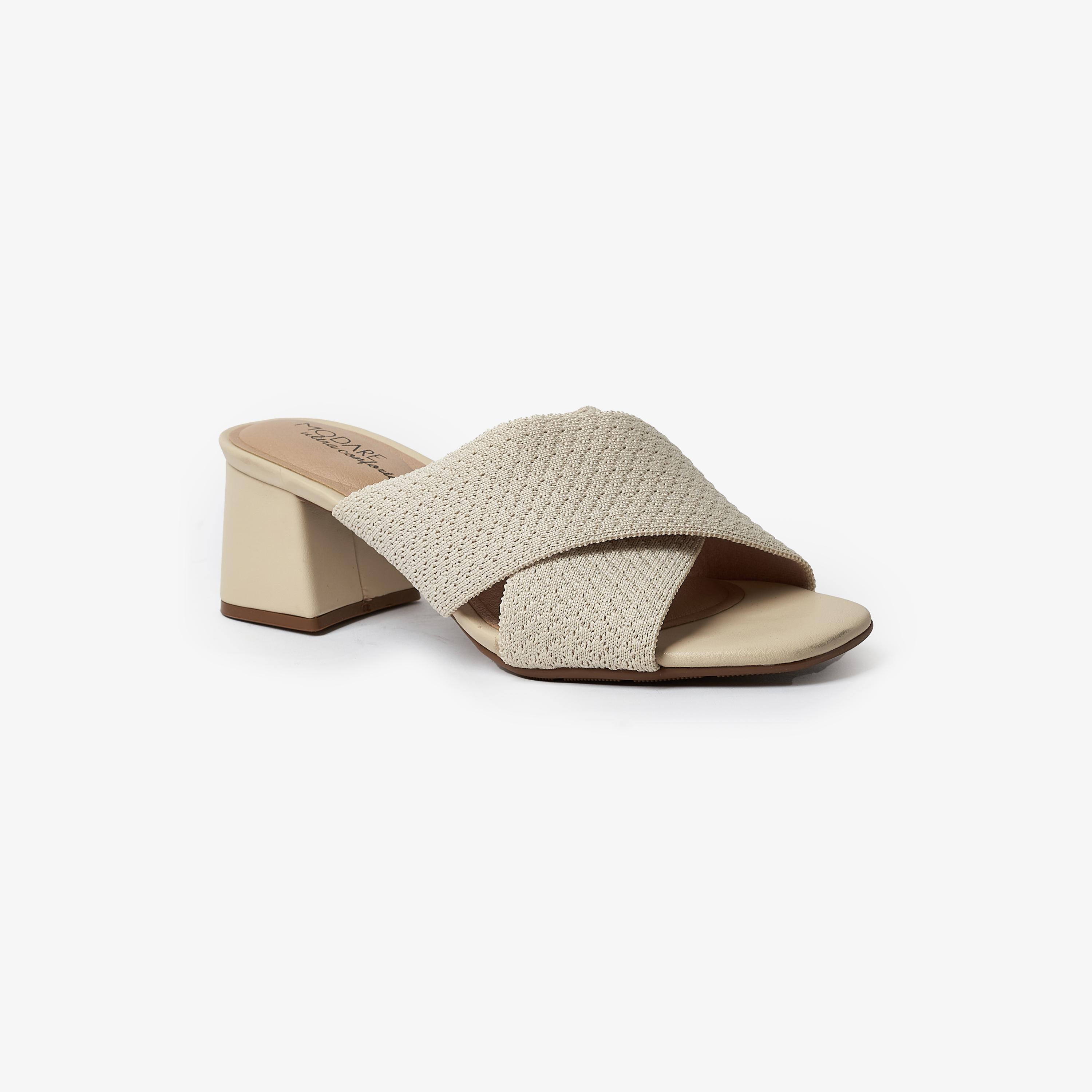 Modare by Geoomnii Women's Criss Cross Strap Block Heels | 7172-102-24661       -women-shoes-heels-image-1
