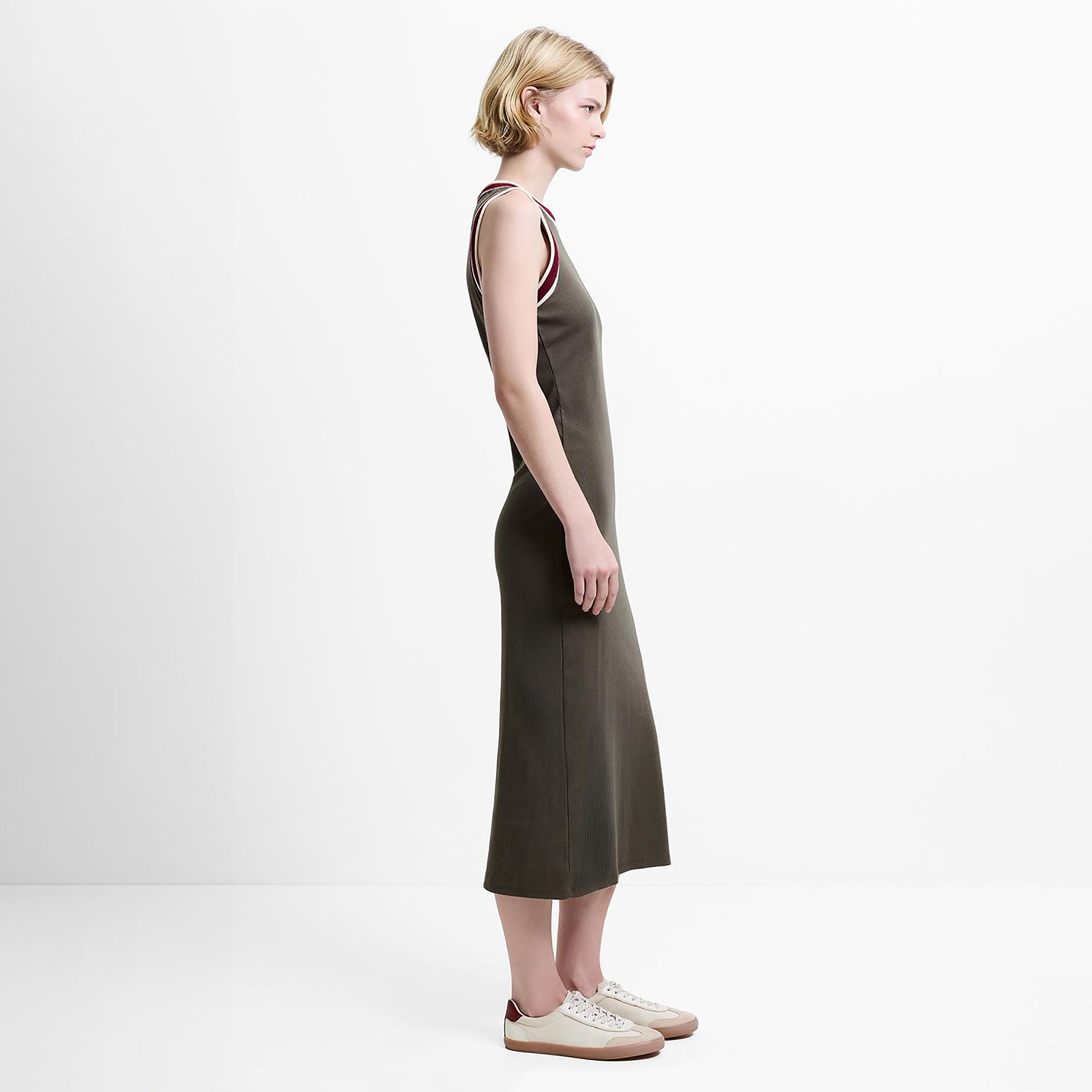 French Connection Green Ribbed Column Women's Midi Dress-women-clothing-dresses-image-3