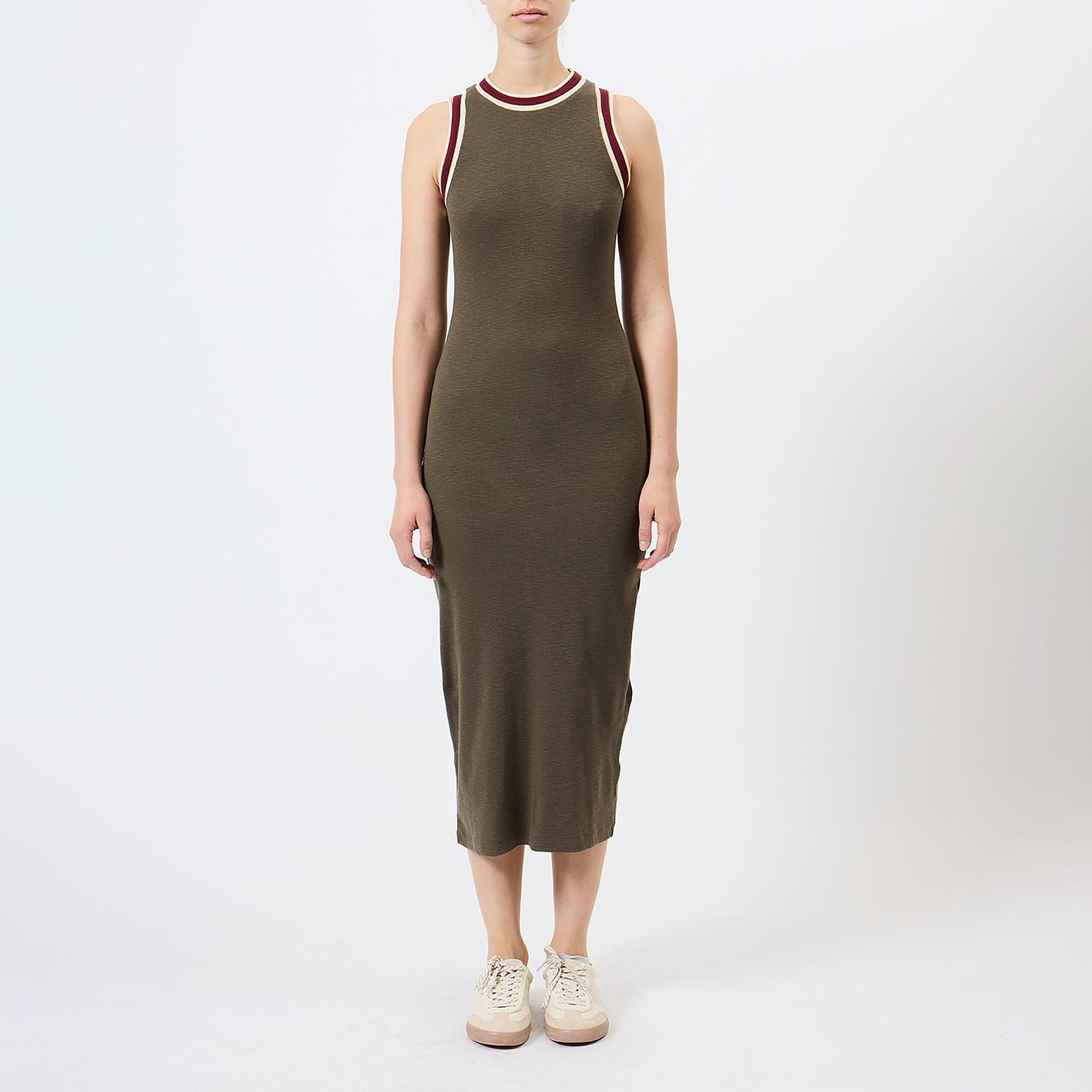 French Connection Green Ribbed Column Women's Midi Dress-women-clothing-dresses-image-5