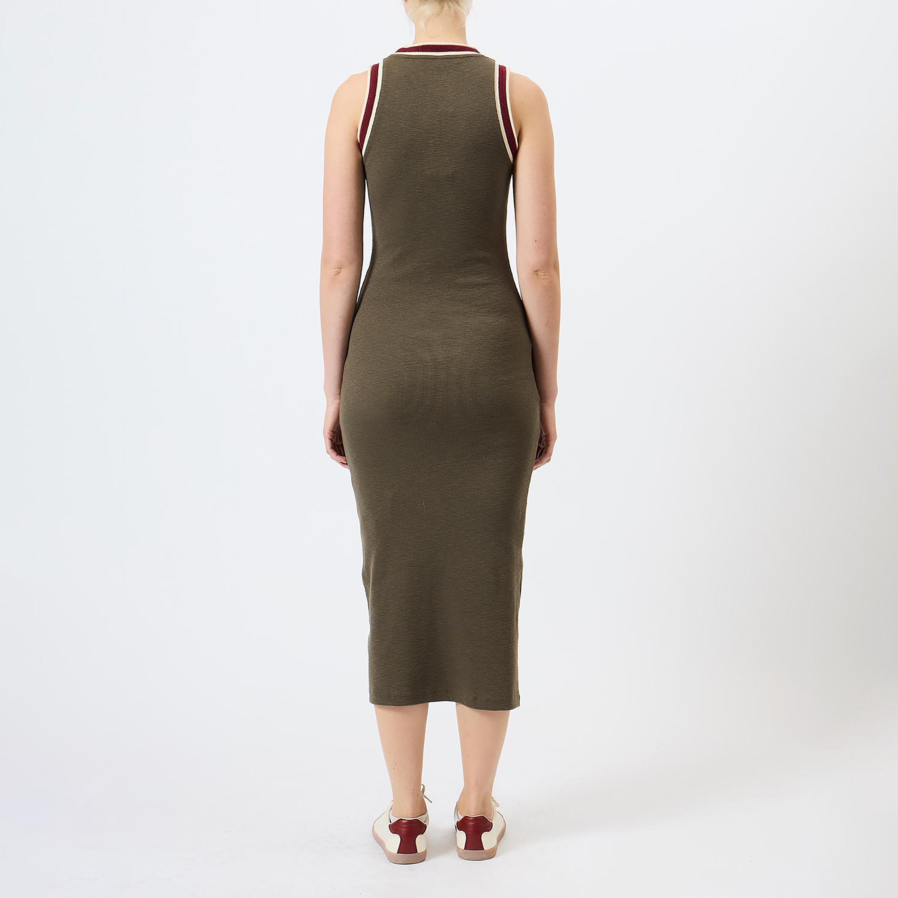 French Connection Green Ribbed Column Women's Midi Dress-women-clothing-dresses-image-7