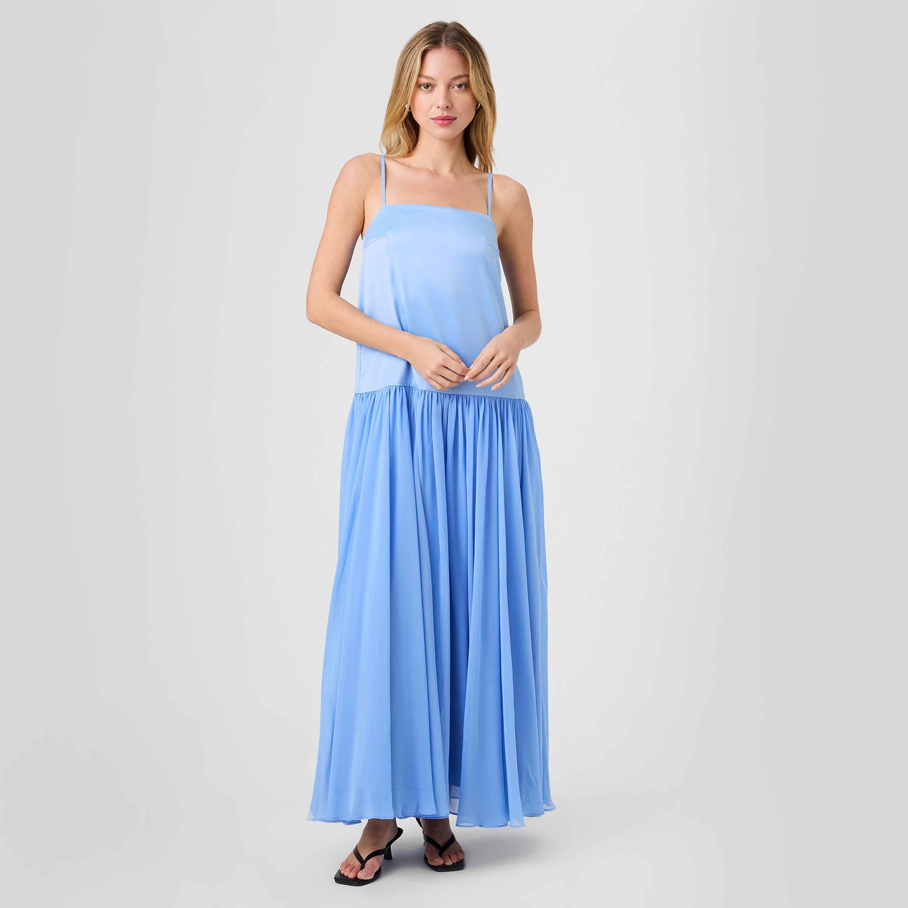فستان نسائي بخصر منخفض وحمالات أكتاف من فرينش كونكشن-women-clothing-dresses-image-1