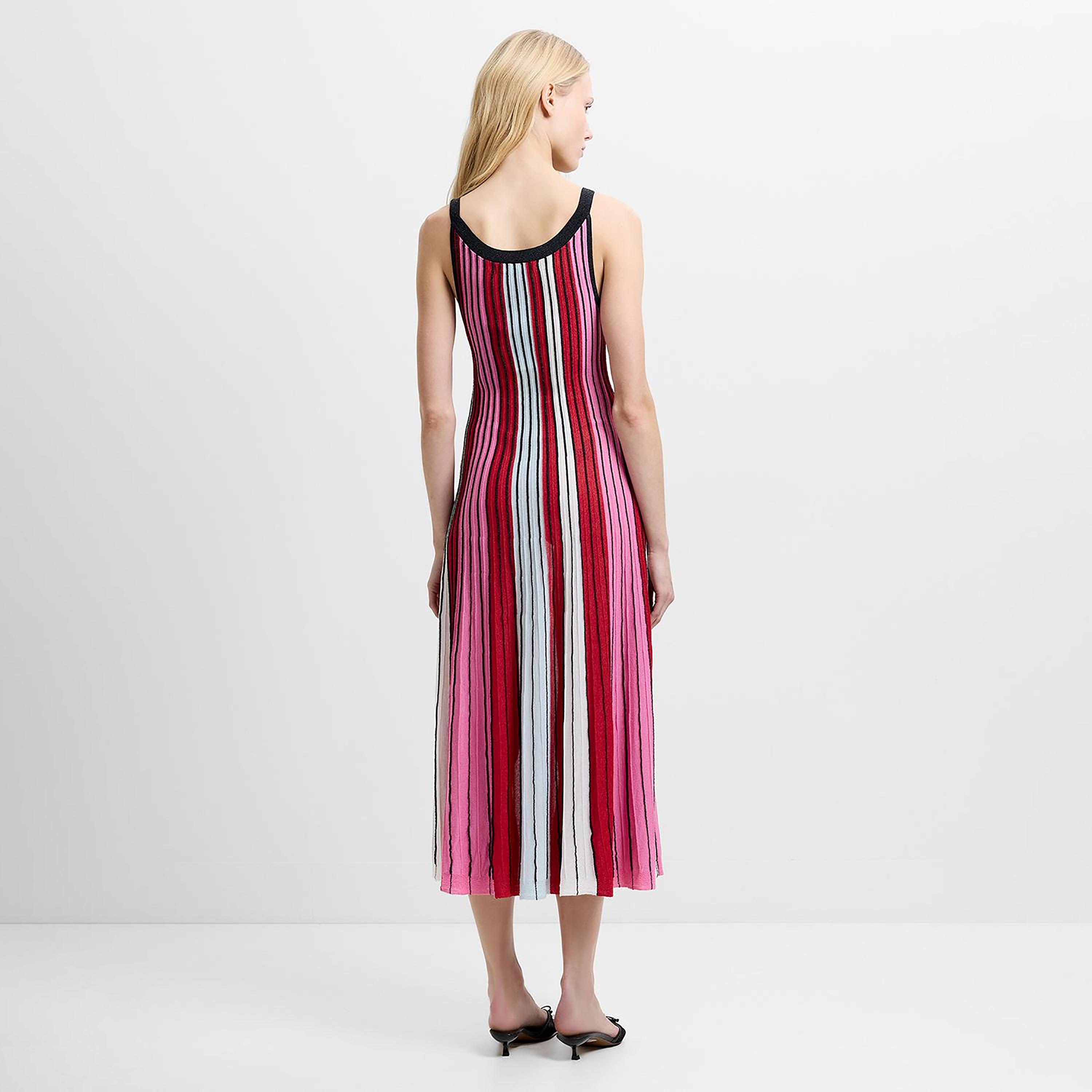French Connection Multicolour Striped Scoop Neck Women's Midi Dress-women-clothing-dresses-image-4