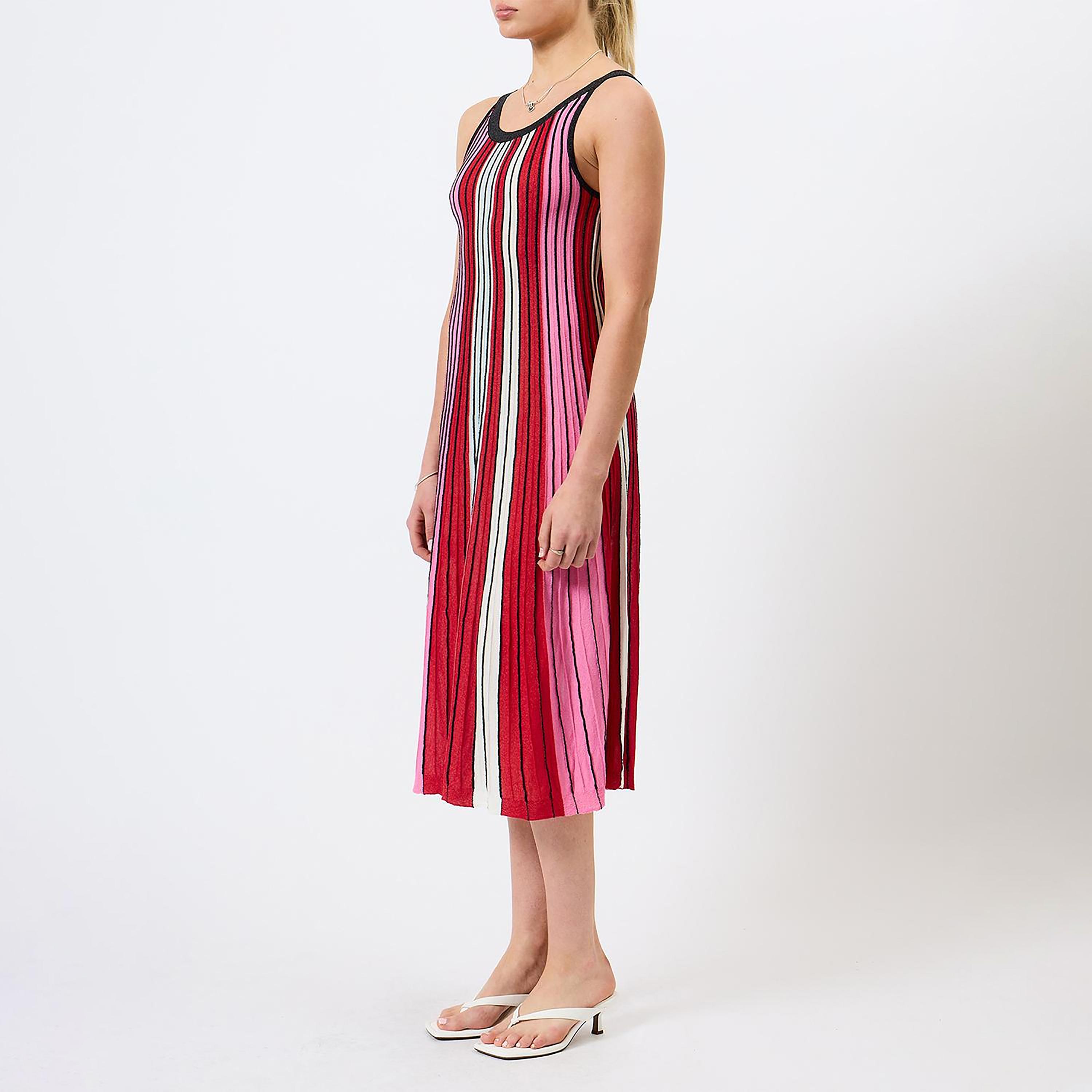 French Connection Multicolour Striped Scoop Neck Women's Midi Dress-women-clothing-dresses-image-6
