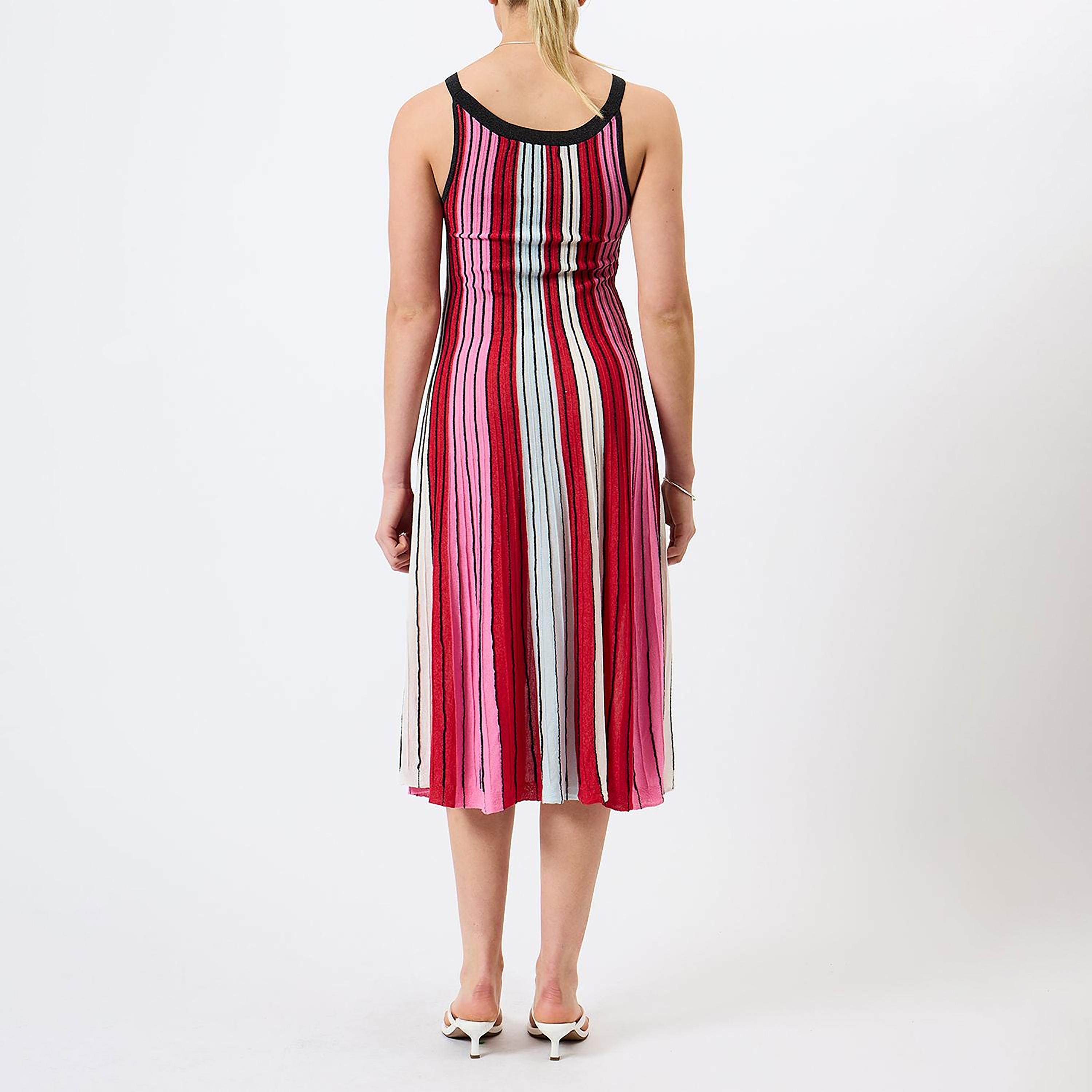 French Connection Multicolour Striped Scoop Neck Women's Midi Dress-women-clothing-dresses-image-7
