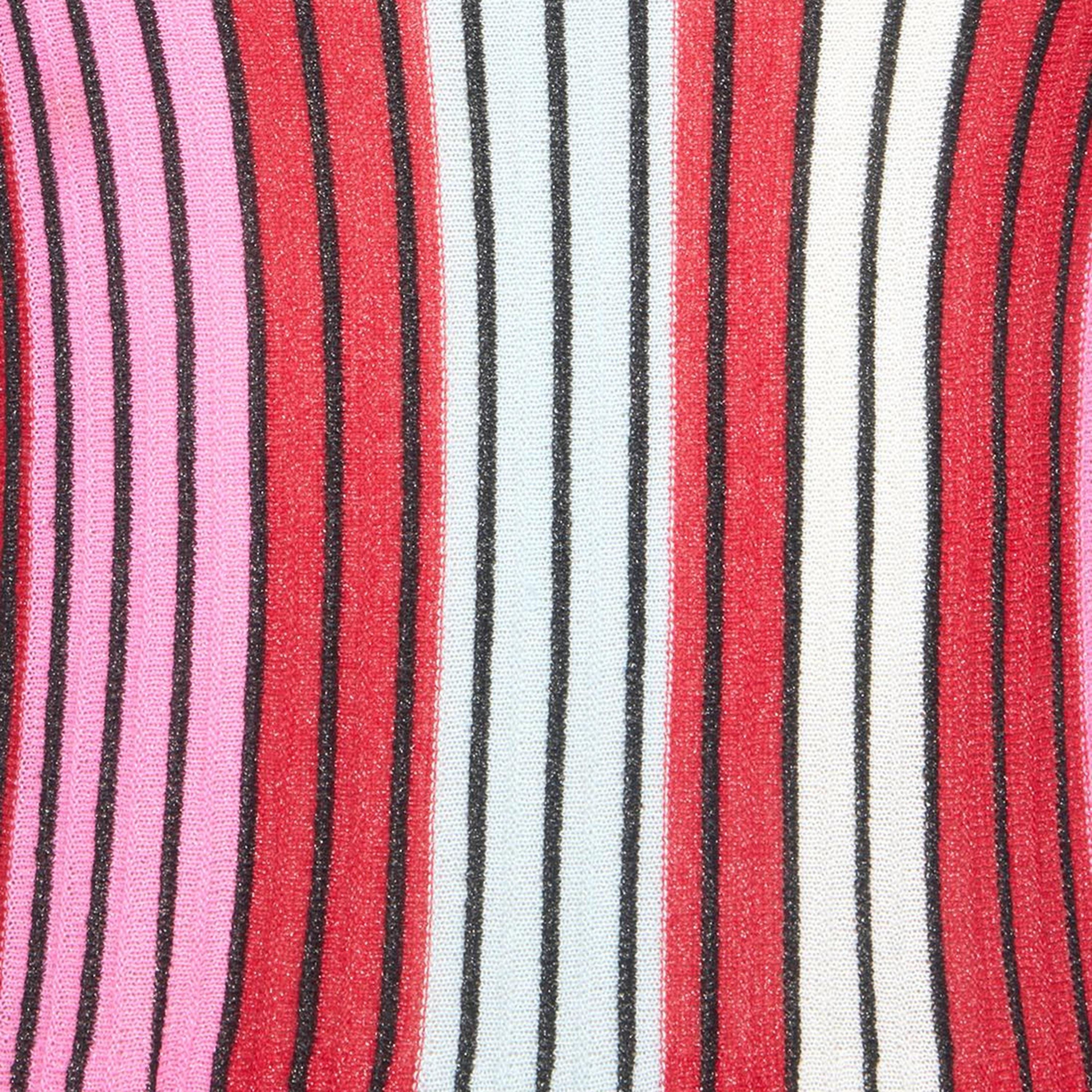 French Connection Multicolour Striped Scoop Neck Women's Midi Dress-women-clothing-dresses-image-8