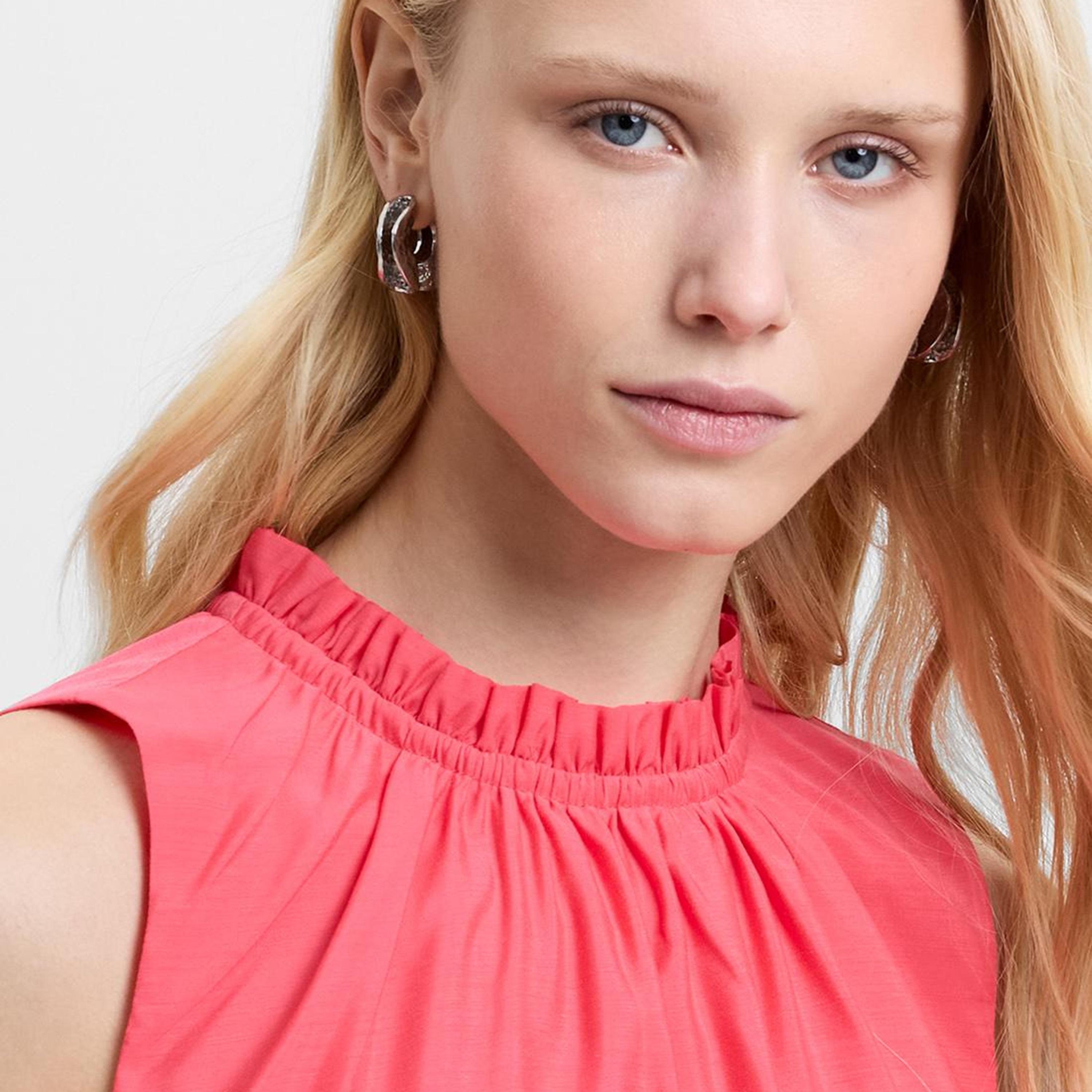 French Connection Pink Ruffled Neck Tiered Women's Knee-Length Dress-women-clothing-dresses-image-8