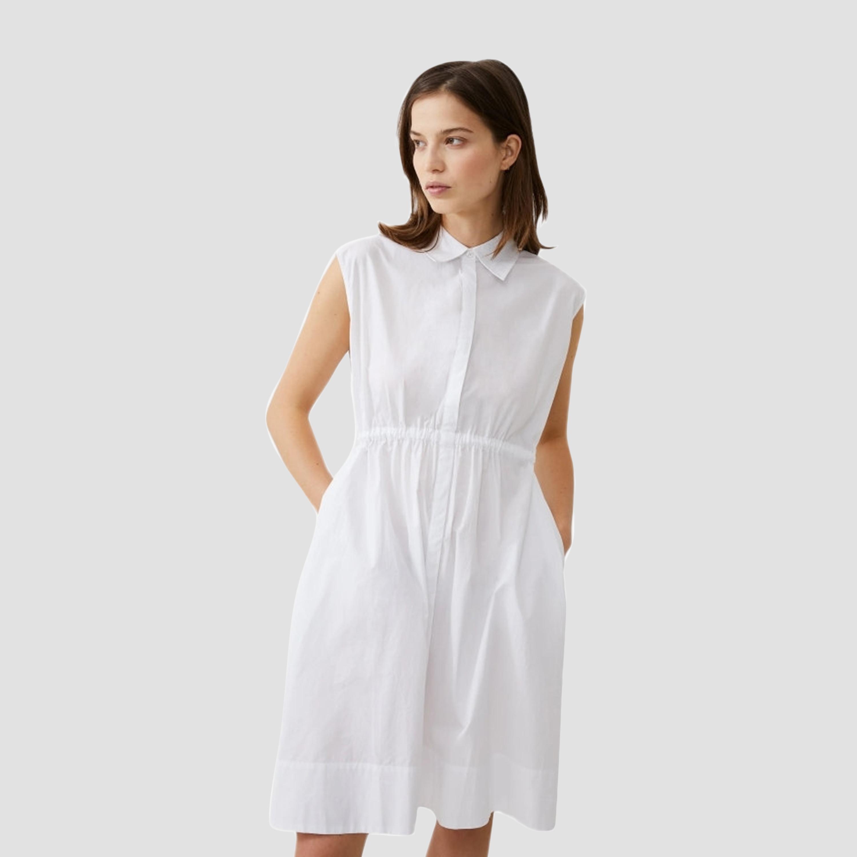 French Connection White Cotton Collared Shirt Women's Mini Dress-women-clothing-dresses-image-1