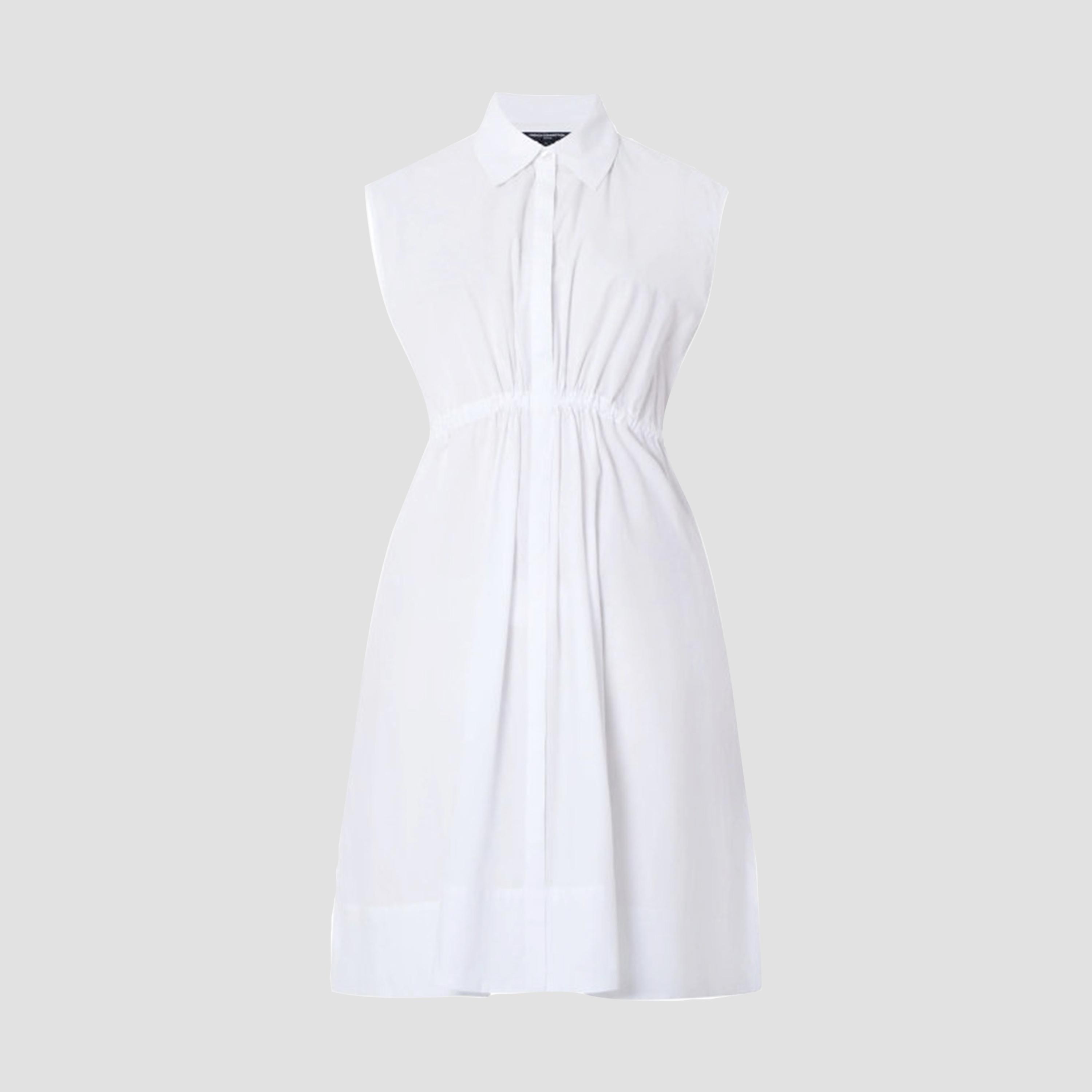 French Connection White Cotton Collared Shirt Women's Mini Dress-women-clothing-dresses-image-4