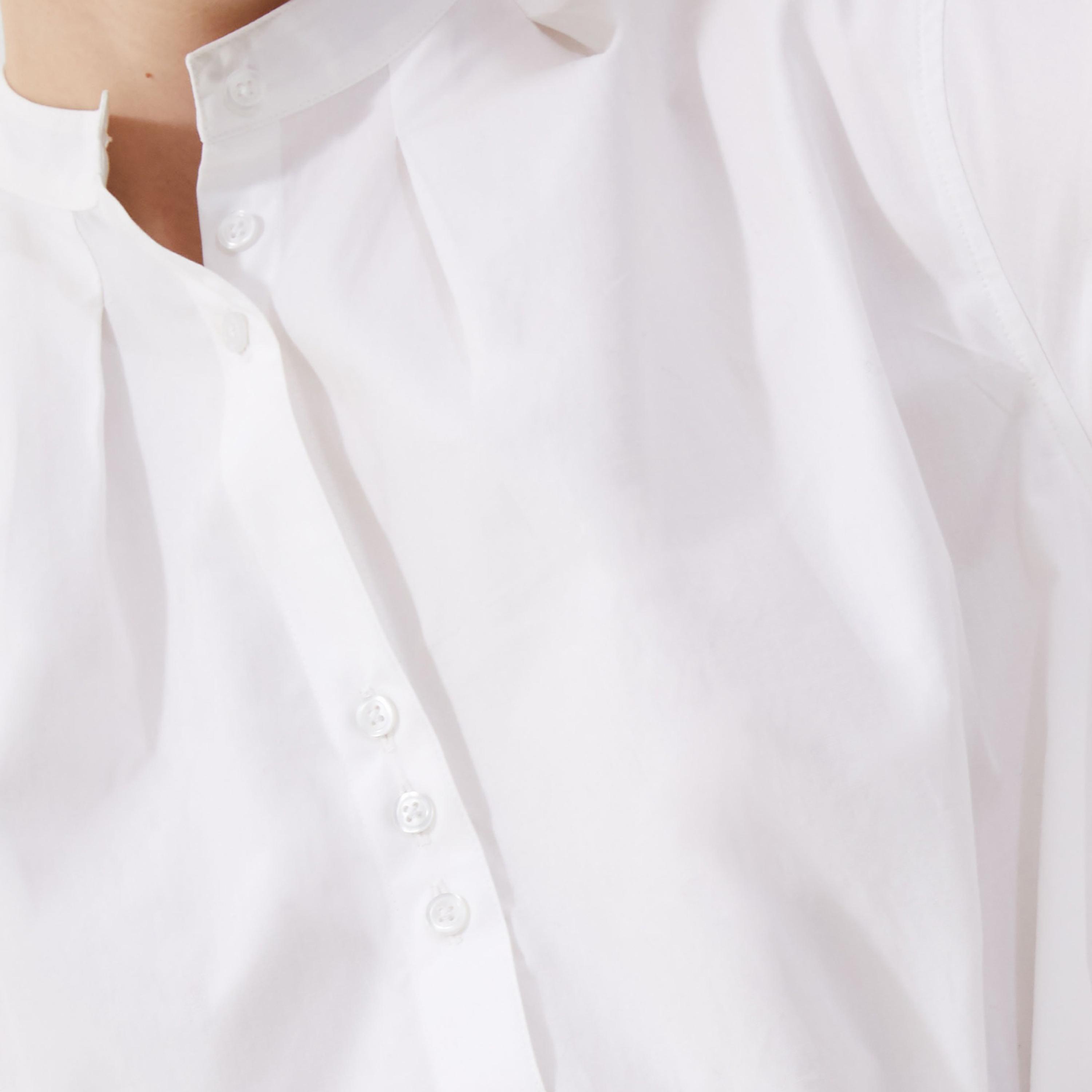 French Connection White Cotton Mandarin Collar Shirt Women's Mini Dress-women-clothing-dresses-image-3