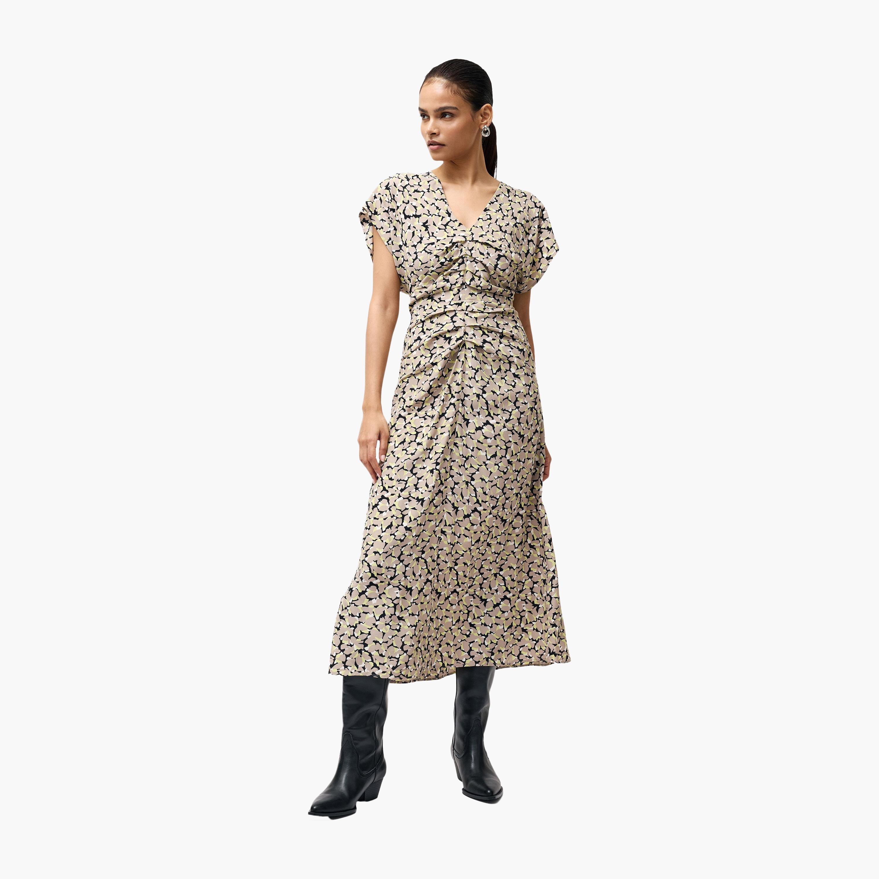 French Connection Multicolour Printed Women's Midi Dress-women-clothing-dresses-image-1