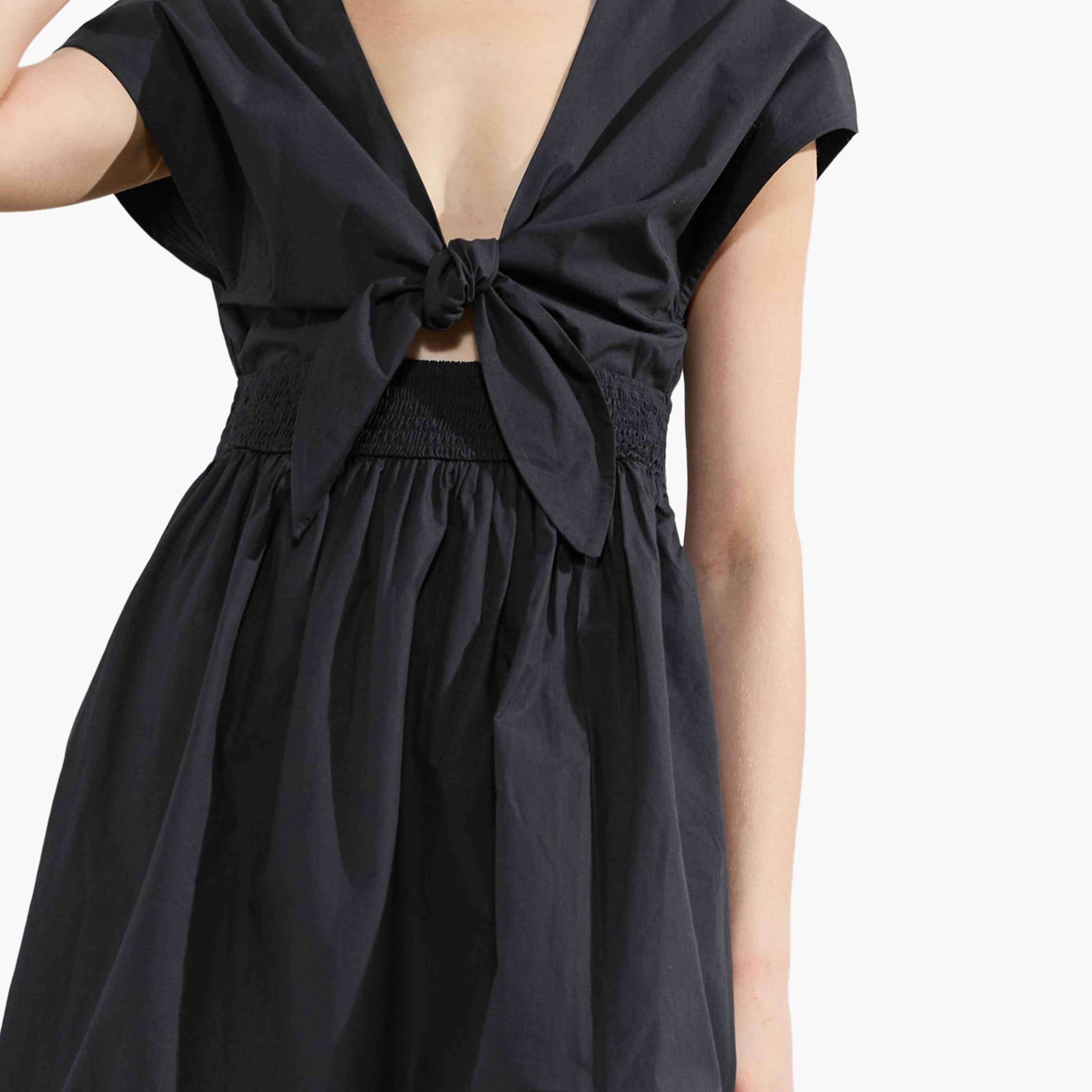 فستان ميدي نسائي بأكمام قصيرة وفتحة جانبية من القطن من فرينش كونيكشن-women-clothing-dresses-image-4