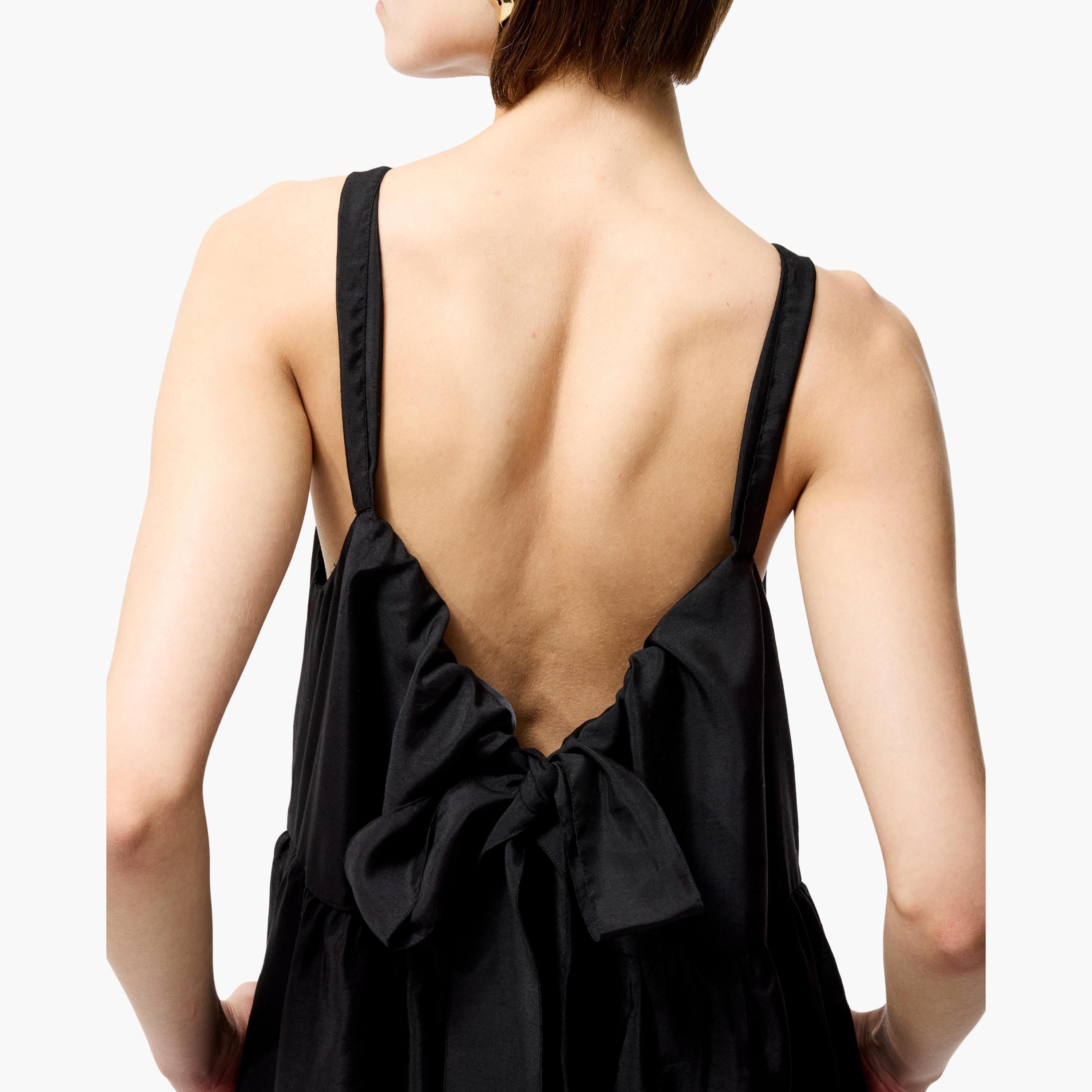 فستان أسود متعدد الطبقات يصل إلى الركبة للنساء من فرينش كونيكشن-women-clothing-dresses-image-3