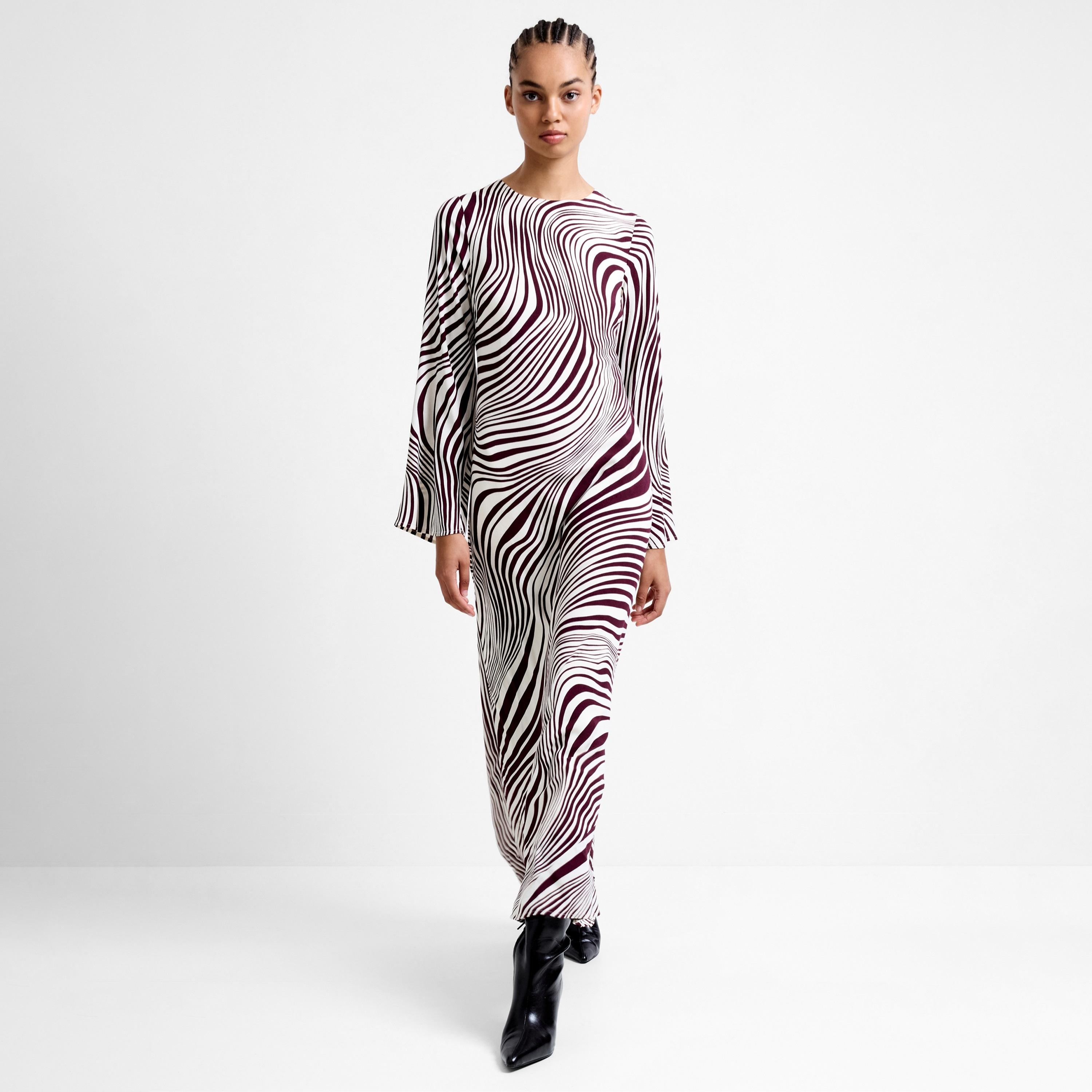 French Connection Burgundy Swirl Print Women's Maxi Dress-women-clothing-dresses-image-1