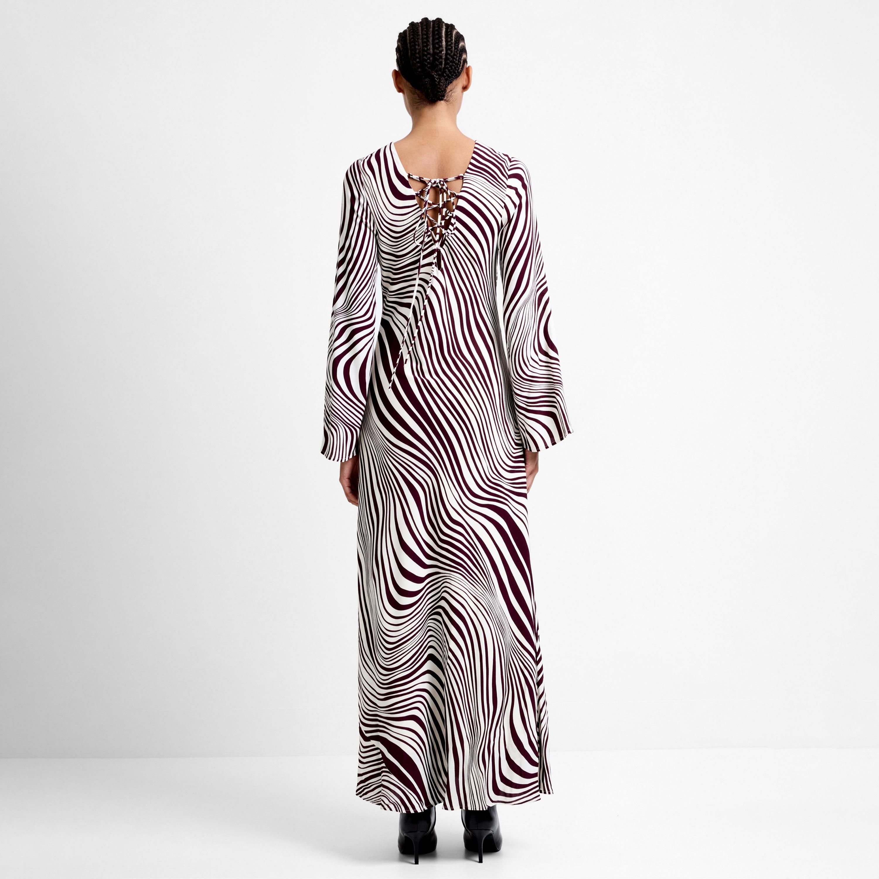 French Connection Burgundy Swirl Print Women's Maxi Dress-women-clothing-dresses-image-2