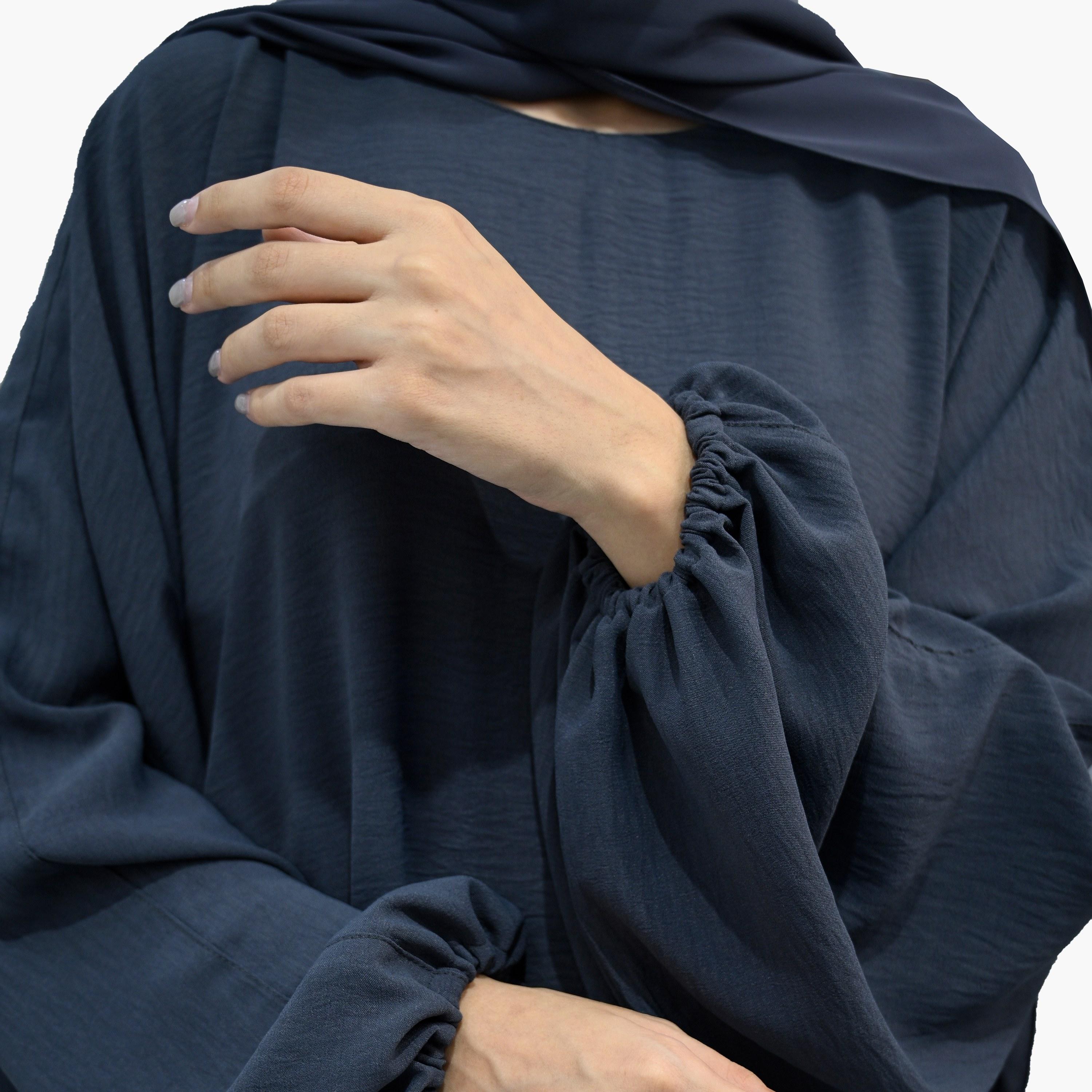 طقم تكميلي بأكمام بالون مع حجاب من نخبه-women-arabicclothing-sets-image-2