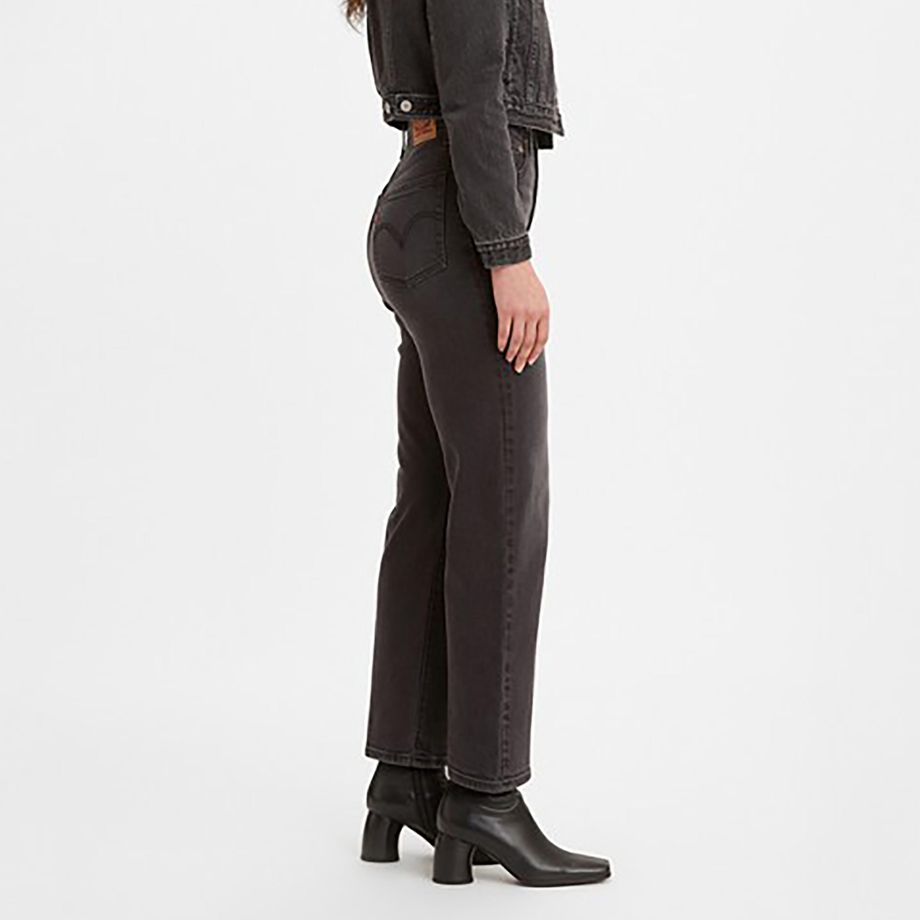 Levi's Black Straight Fit High-Rise Pocket Detail Jeans-women-clothing-bottoms-jeans-image-2