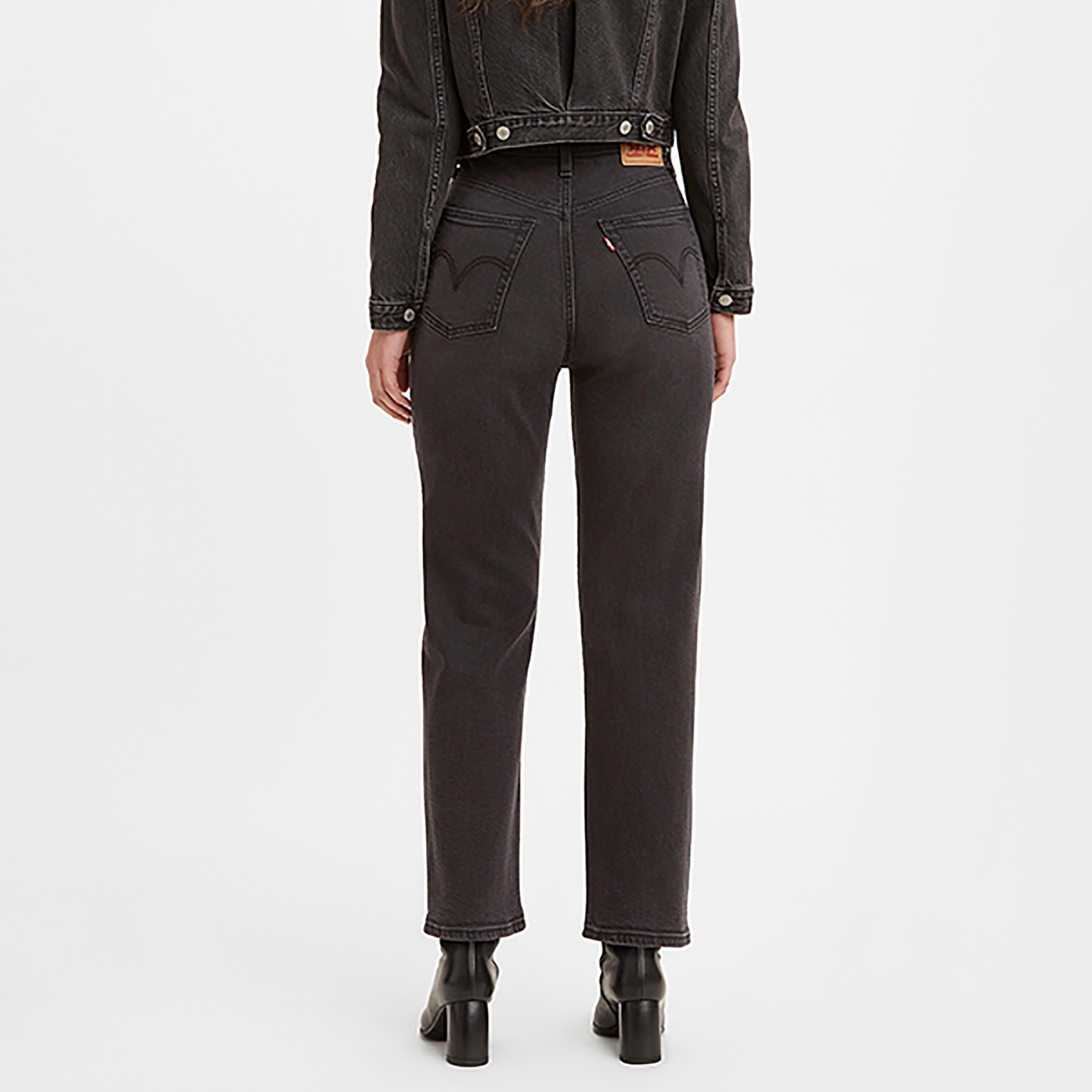 Levi's Black Straight Fit High-Rise Pocket Detail Jeans-women-clothing-bottoms-jeans-image-3