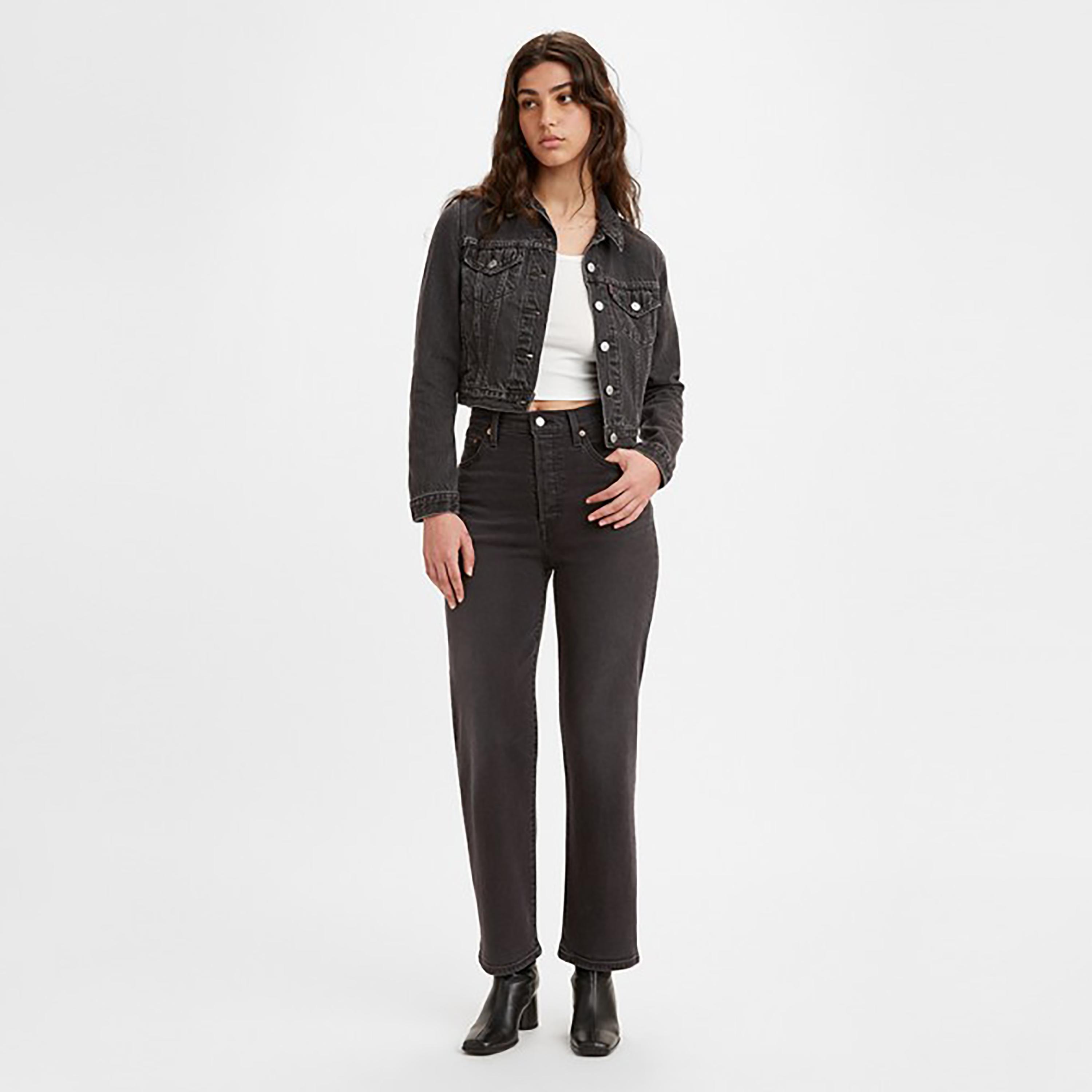 Levi's Black Straight Fit High-Rise Pocket Detail Jeans-women-clothing-bottoms-jeans-image-4