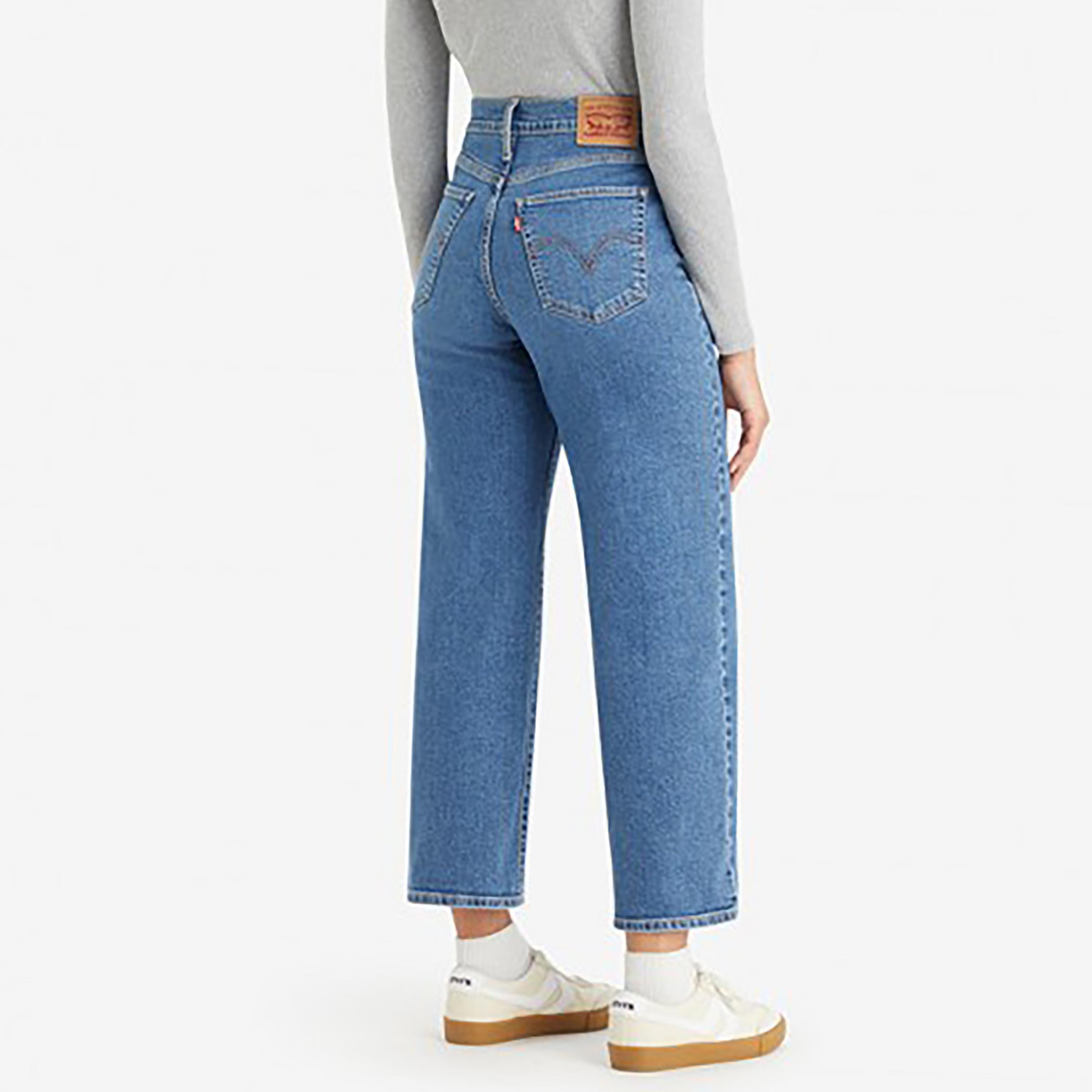 بنطال جينز بلون ازرق من ليفايز ذو سليم فيت هاي رايز مع واسع الساق-women-clothing-bottoms-jeans-image-2