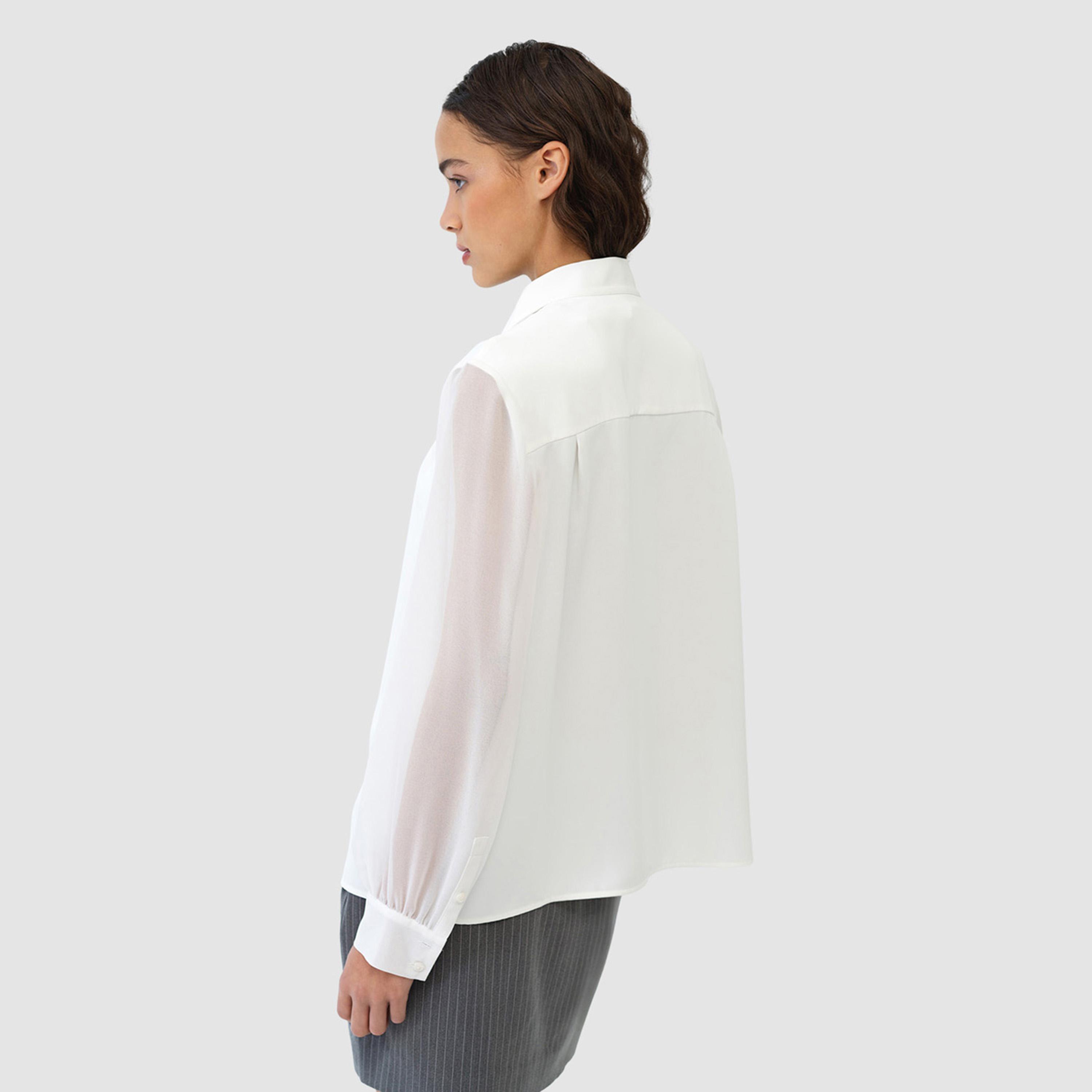 قميص نسائي أبيض بياقة من فرينش كونيكشن-women-clothing-shirtsandblouses-shirts-image-3