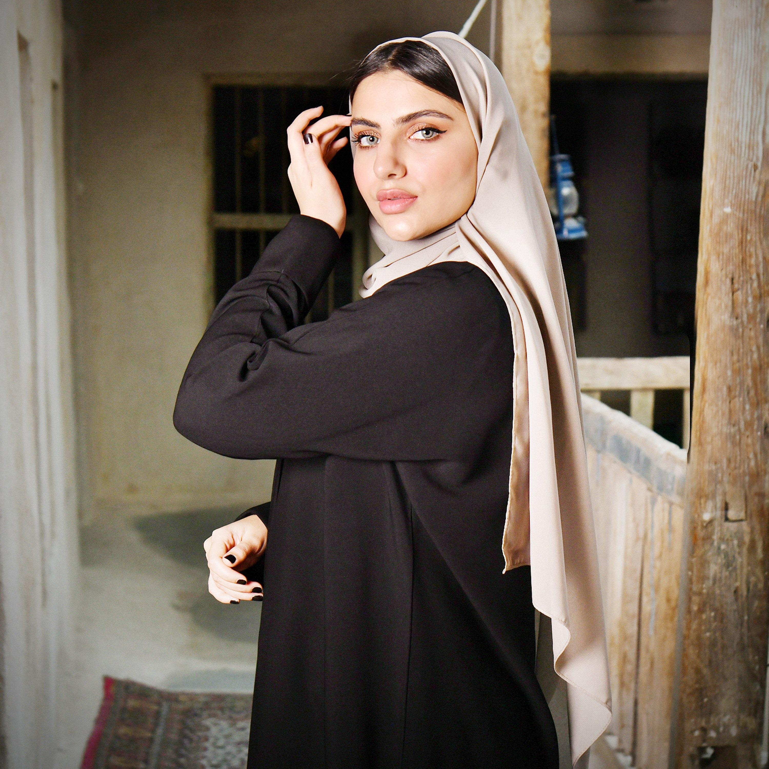 Hawraa Plain Abaya with Hijab-women-arabicclothing-abayas-image-2