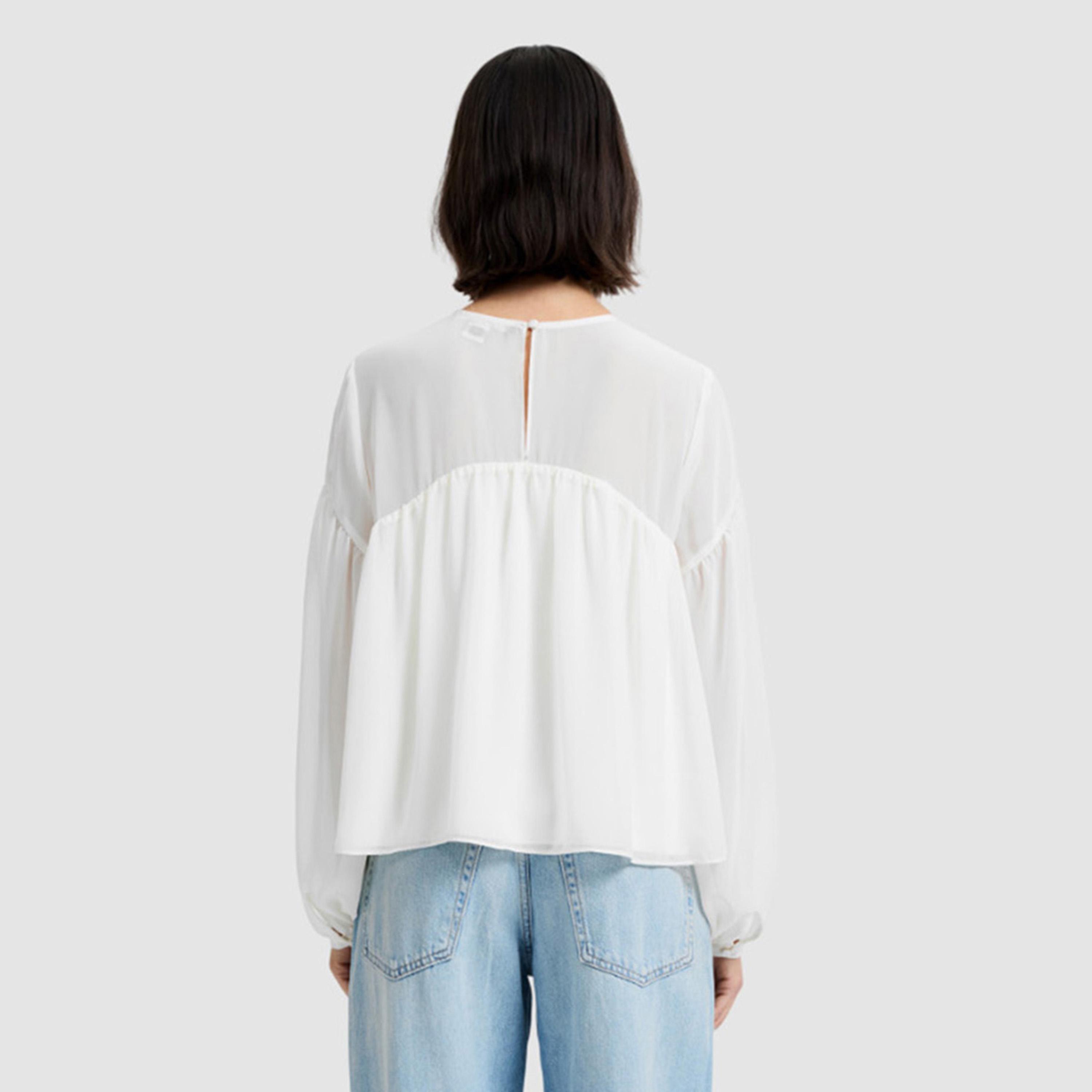 بلوزة نسائية بأكمام بالون منسدلة لون أبيض من فرينش كونكشن-women-clothing-shirtsandblouses-blouses-image-3