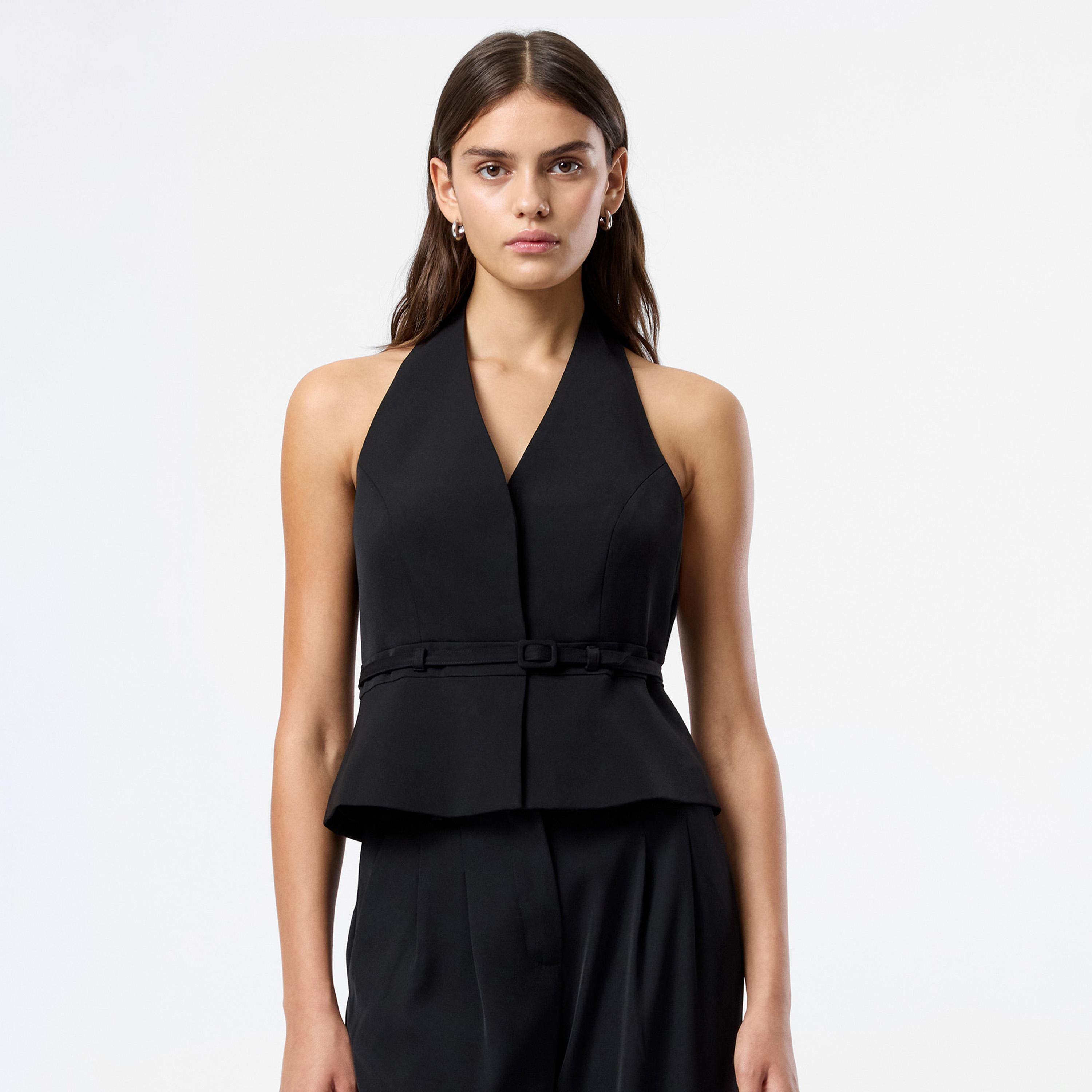 French Connection Halter Neck Women's Drop Waist Top-women-clothing-shirtsandblouses-blouses-image-1