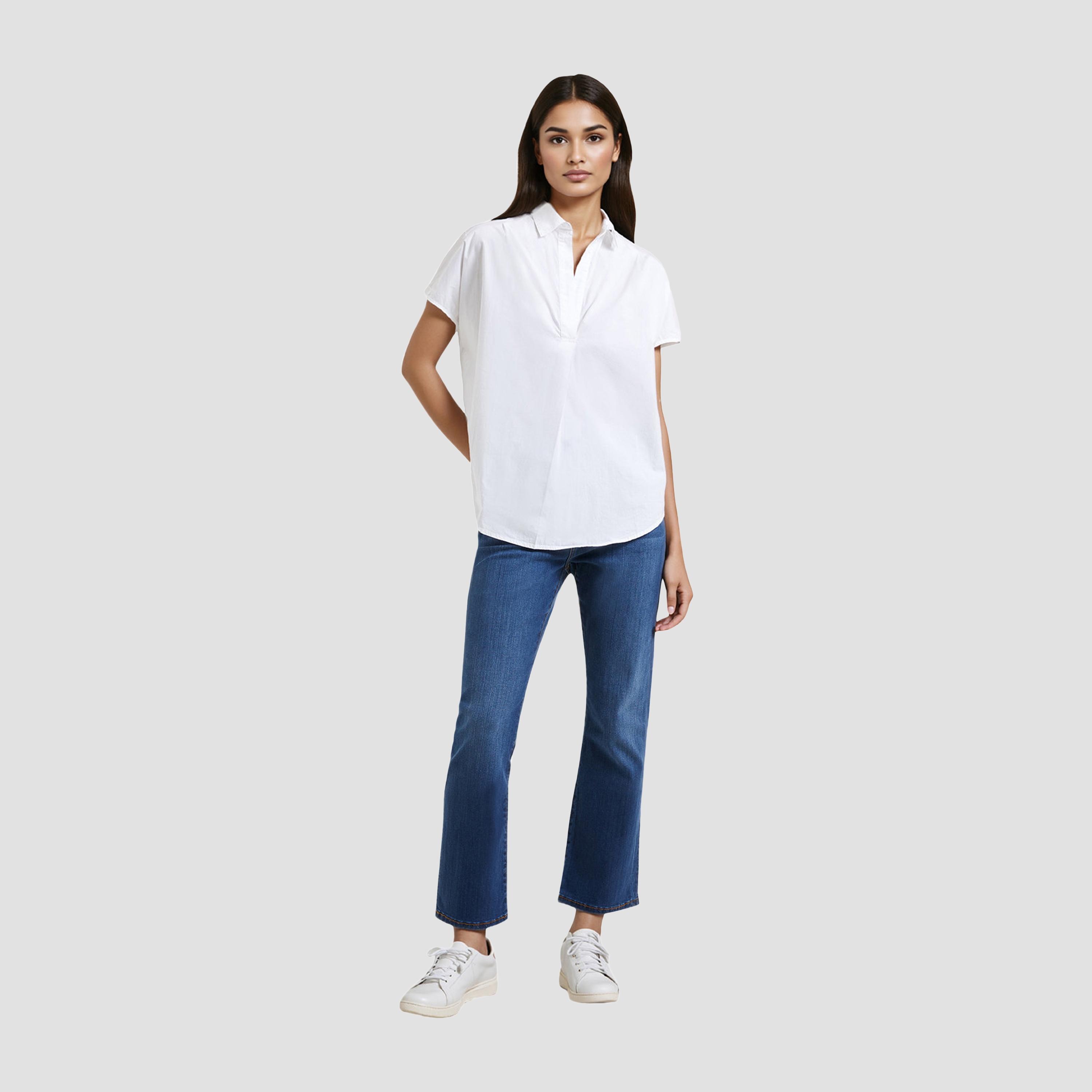 French Connection White Cotton Collared Women's Shirt-women-clothing-shirtsandblouses-shirts-image-2