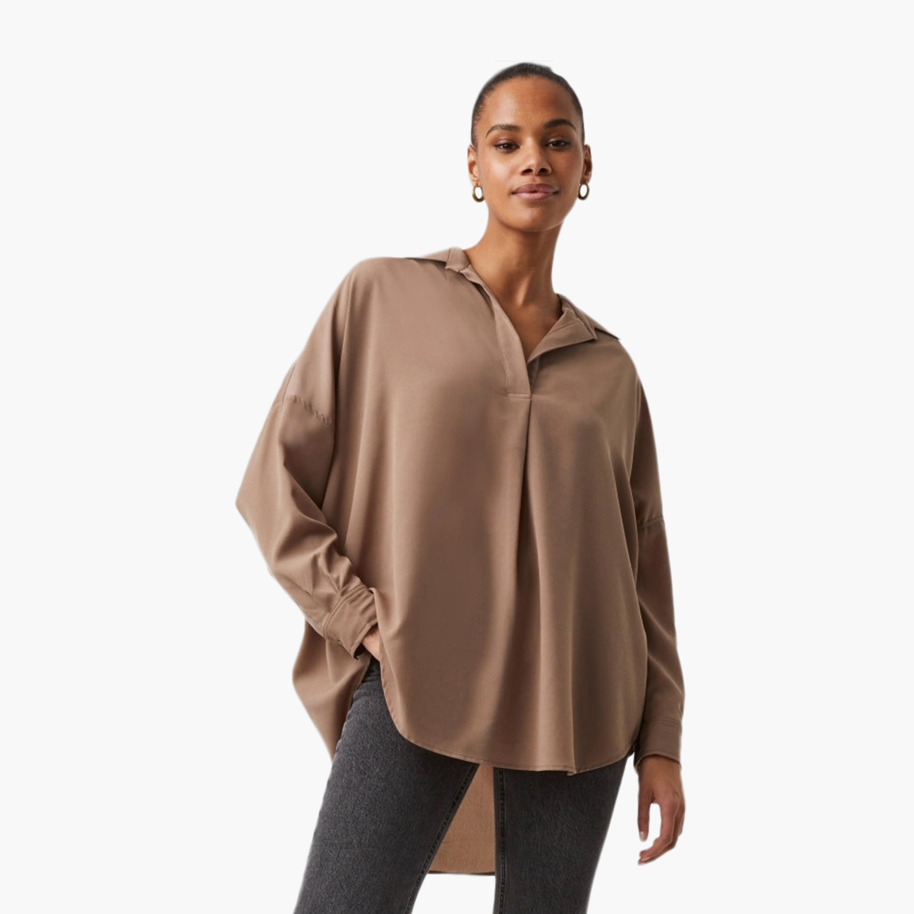 French Connection Collared Dropped Sleeves Women's Shirt-women-clothing-shirtsandblouses-shirts-image-1