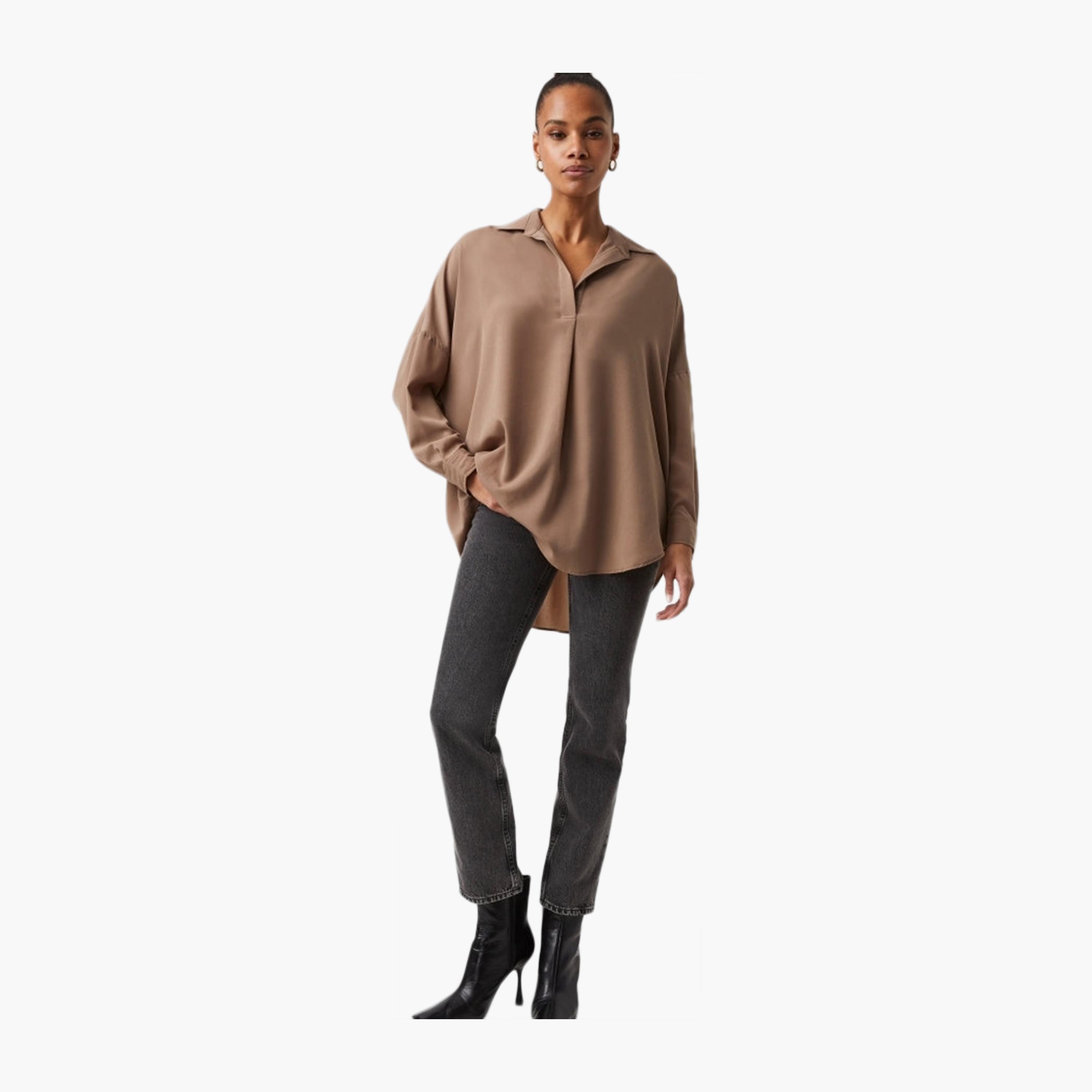French Connection Collared Dropped Sleeves Women's Shirt-women-clothing-shirtsandblouses-shirts-image-2