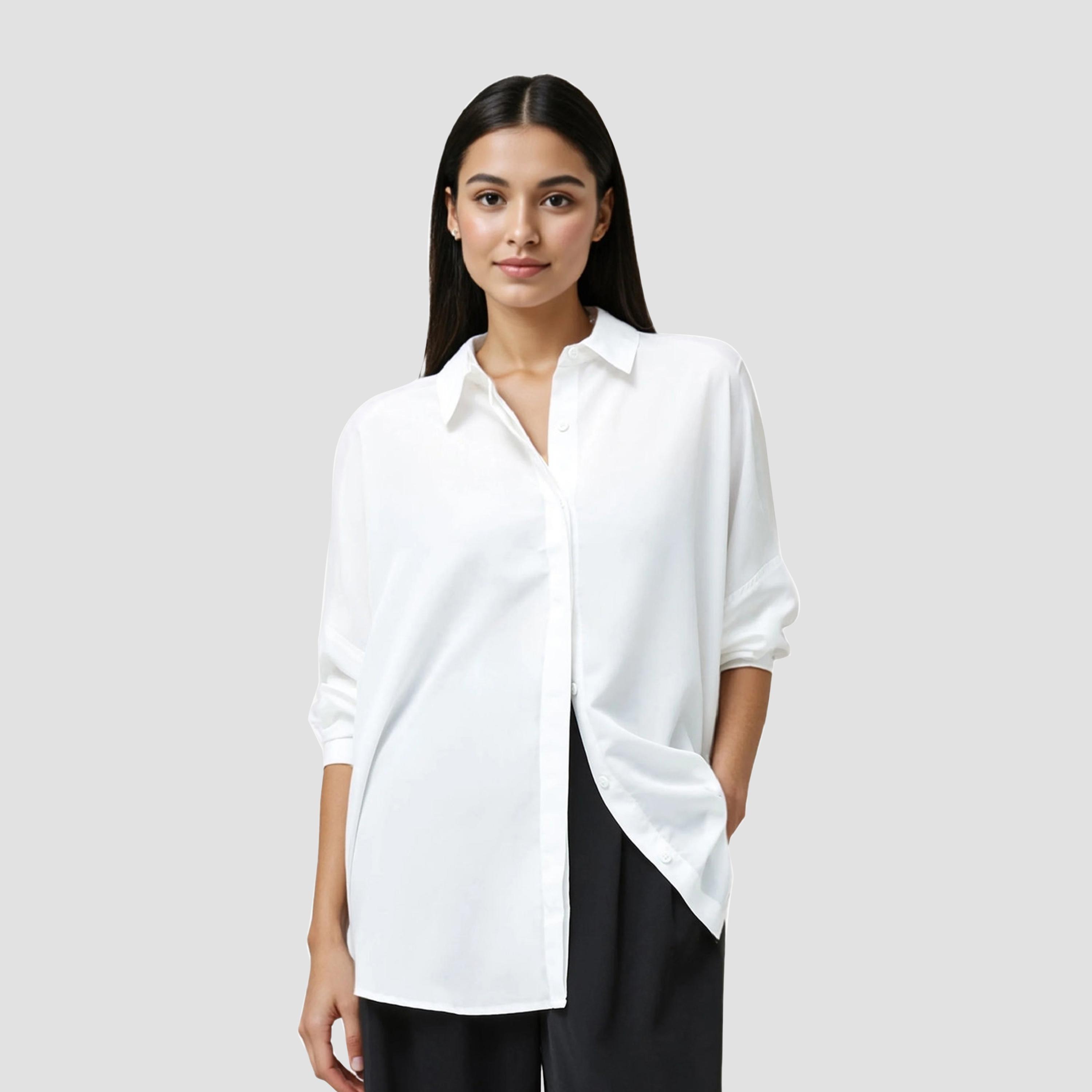 French Connection White Collared Women's Shirt-women-clothing-shirtsandblouses-shirts-image-1